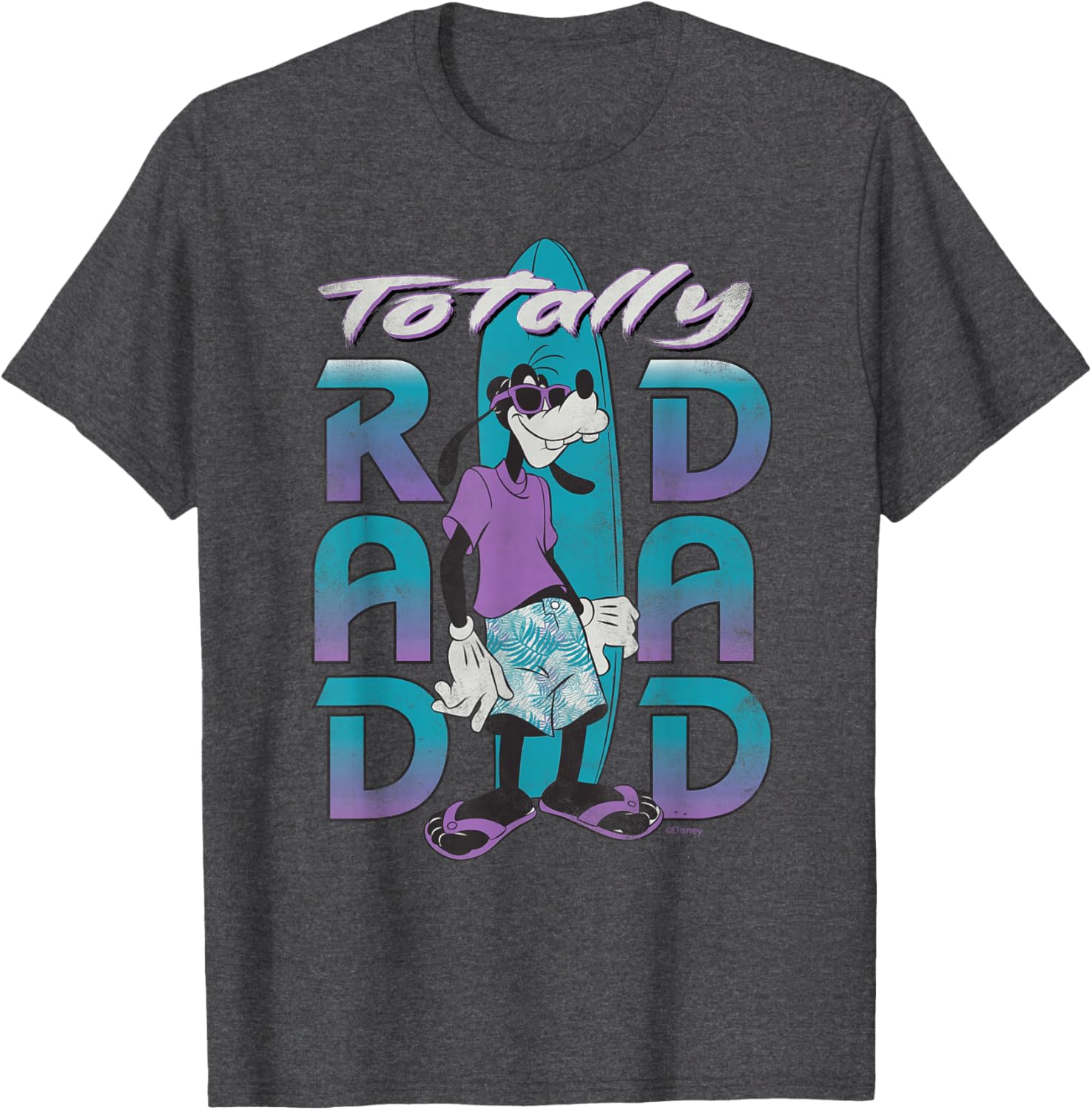 Disney Goofy Totally Rad Dad Surfing Distressed T-Shirt for Father's Day - 3