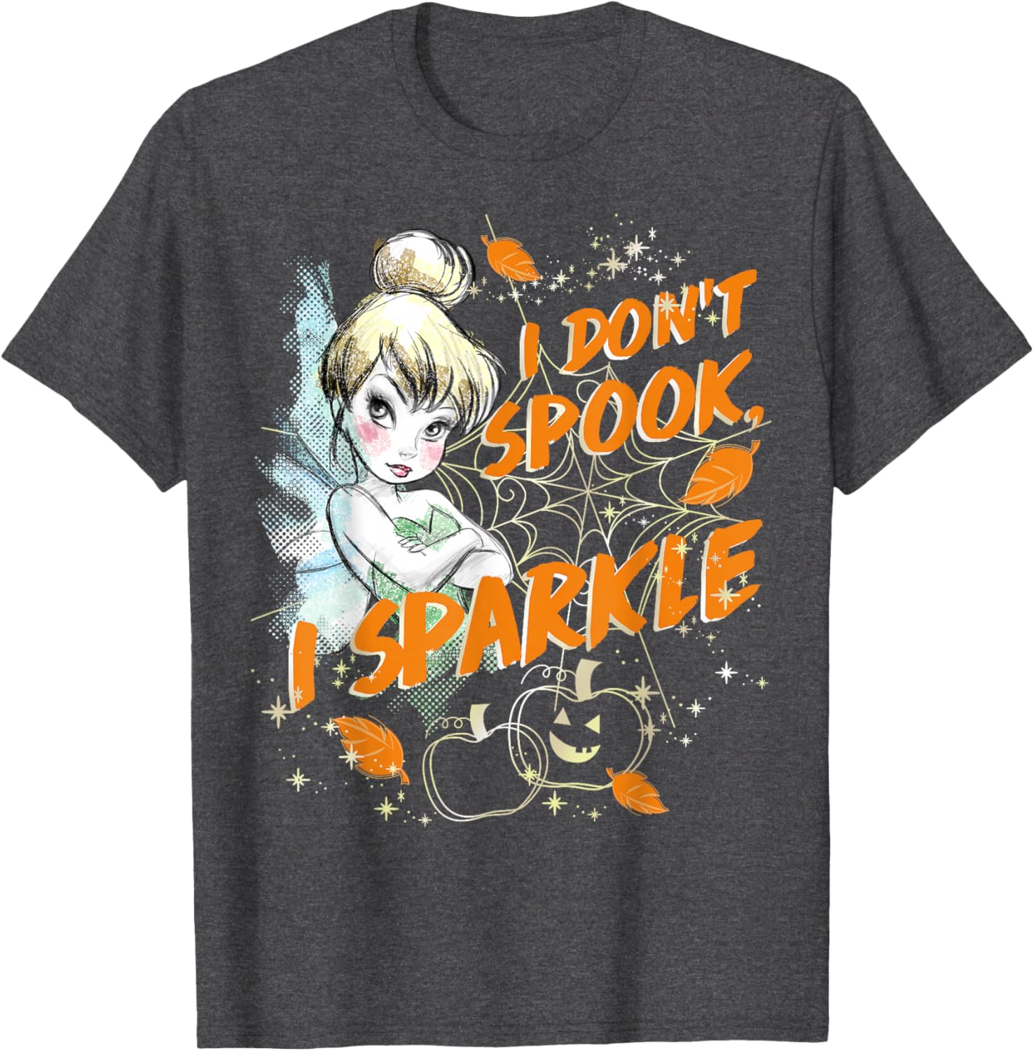 Disney Peter Pan Tinkerbell Halloween Sparkle T-Shirt for Women and Kids - 1