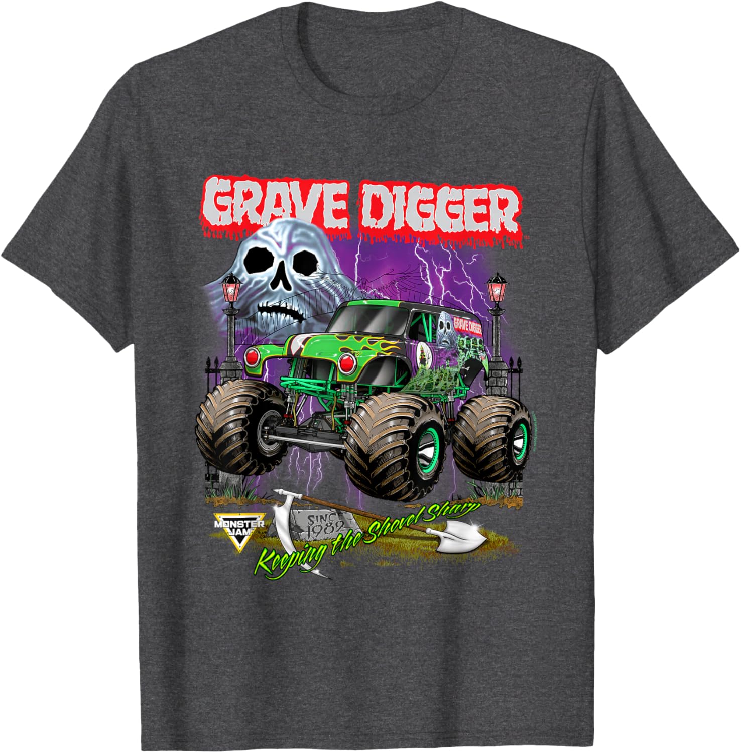 Monster Jam Grave Digger Shovel Sharp T-Shirt for Fans and Collectors - 4