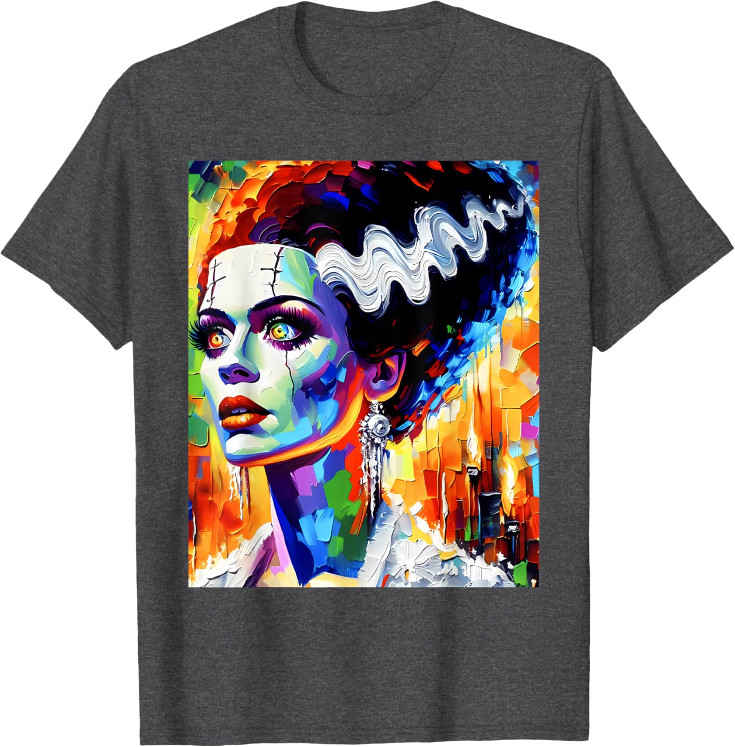 Frankenstein Monster and Bride Matching Couple T-Shirts for Halloween - 2