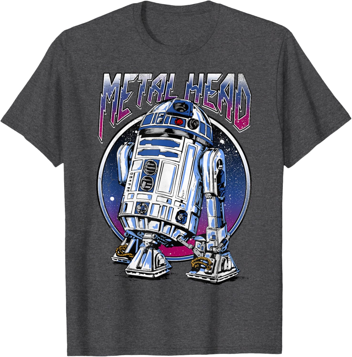 Vintage Star Wars R2D2 Metal Head T-Shirt for Disney Fans - 14