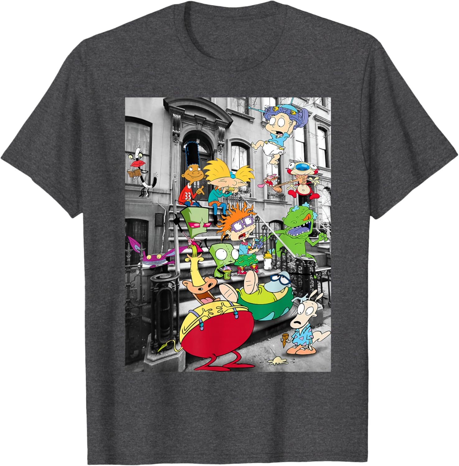Nickelodeon Classic Nicktoons Hanging On Stoop T-Shirt for Fans - 9