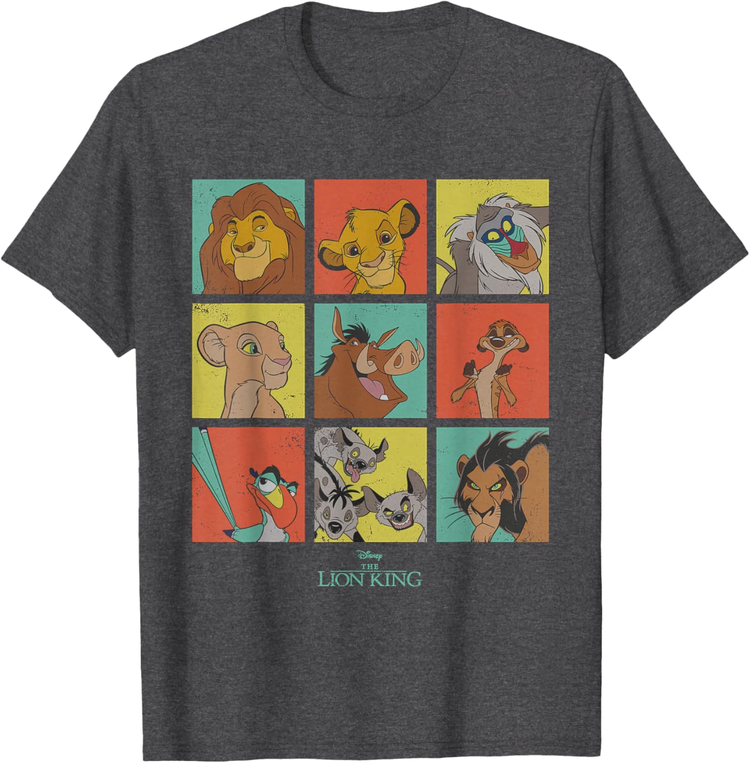 Disney The Lion King 90s Grid T-Shirt for Kids and Adults - 5