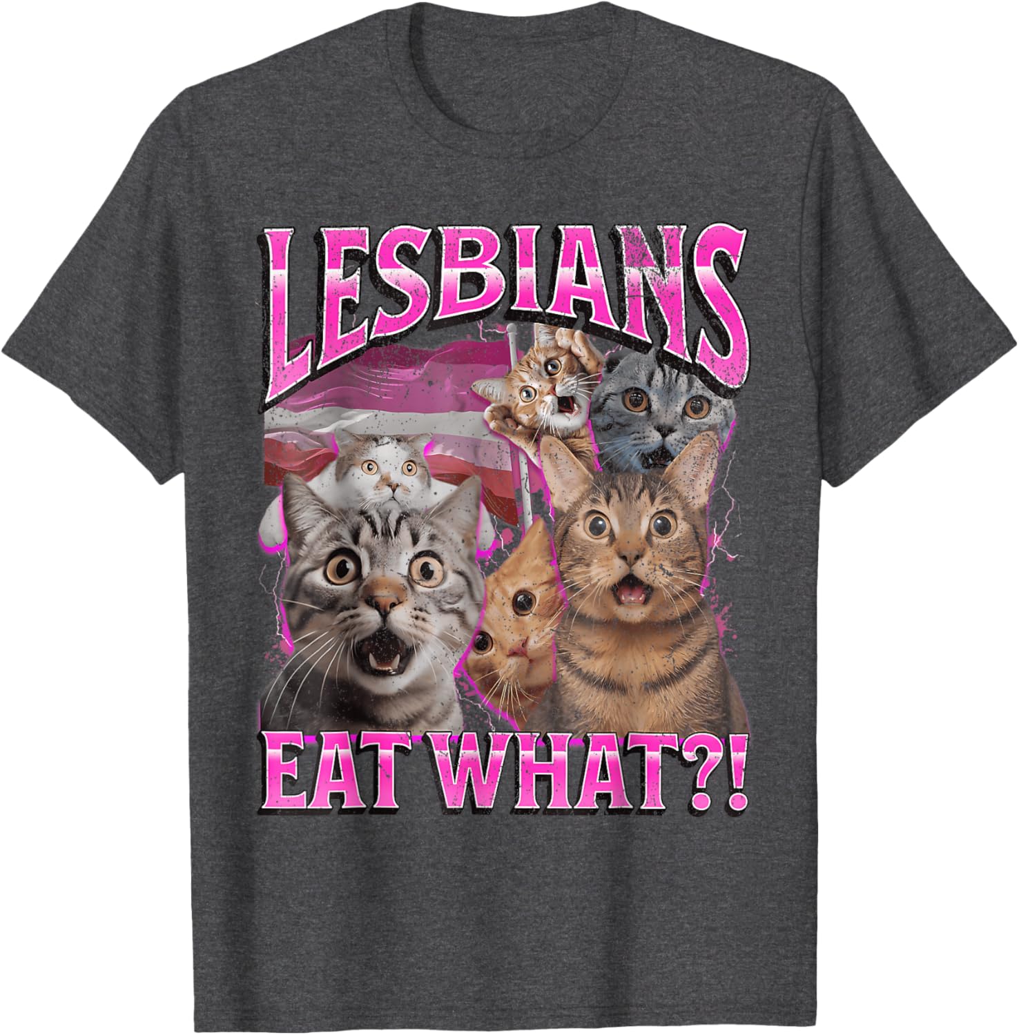 Funny Cat LGBTQ Pride T-Shirt with Lesbians Eat What Pun - Great Gift! - 21