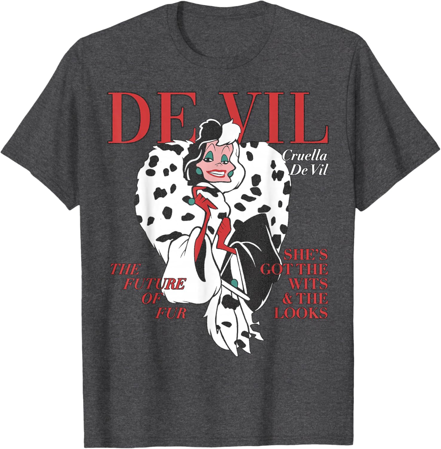 Disney Villains Cruella De Vil Magazine Cover T-Shirt for Stylish Fans - 5