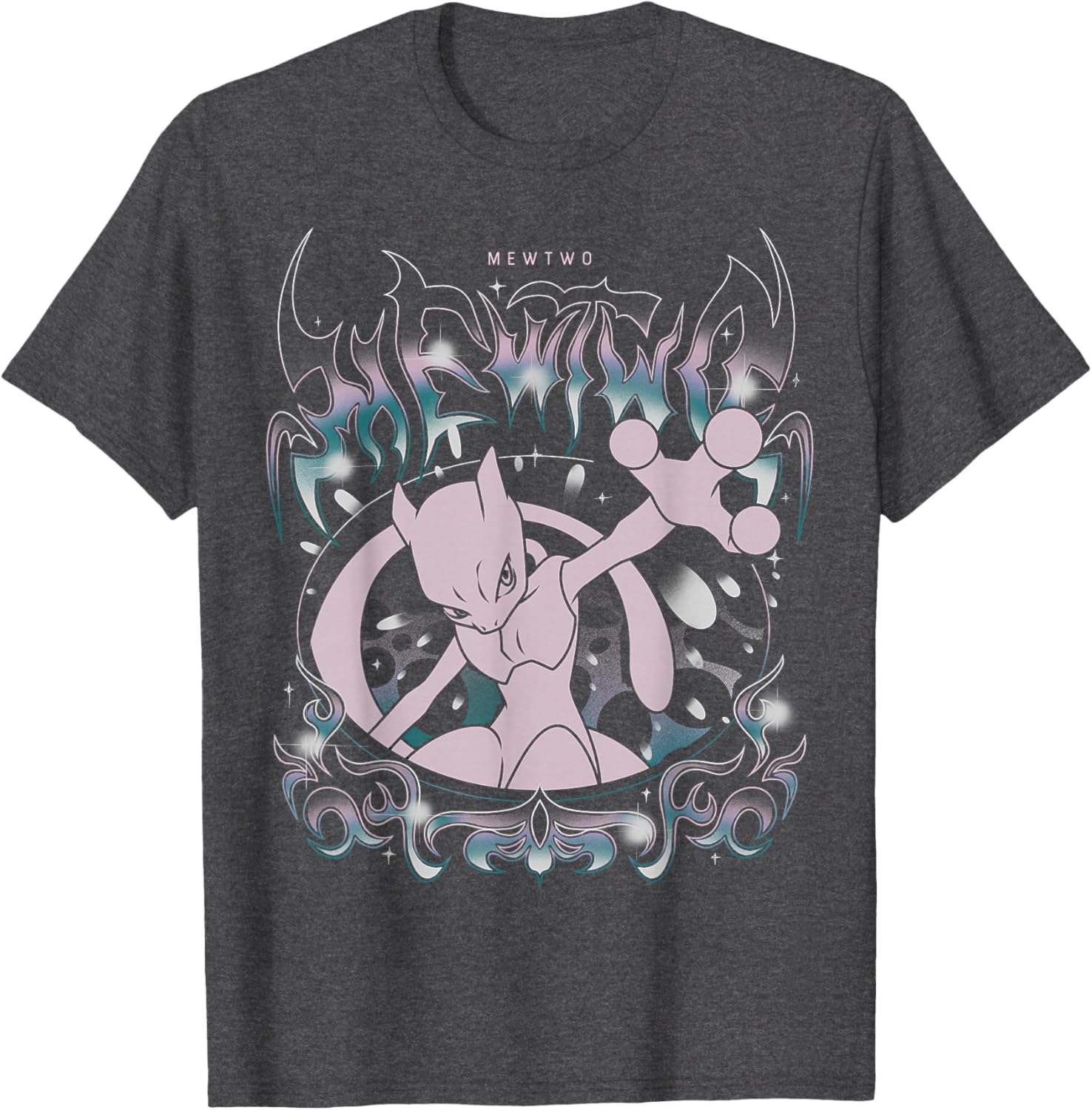 Mewtwo Grunge Oversized T-Shirt for Pokémon Fans - Stylish & Comfy Apparel - 1