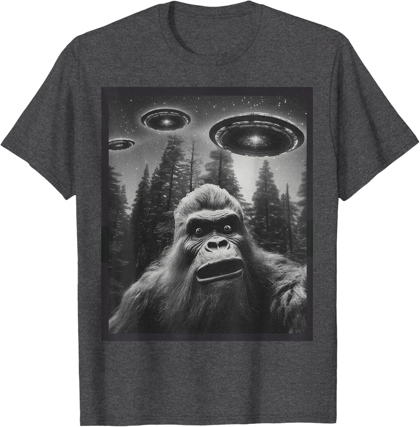 Funny Bigfoot Alien Cat Graphic Tee for Men and Women - Unique T-Shirt - 29