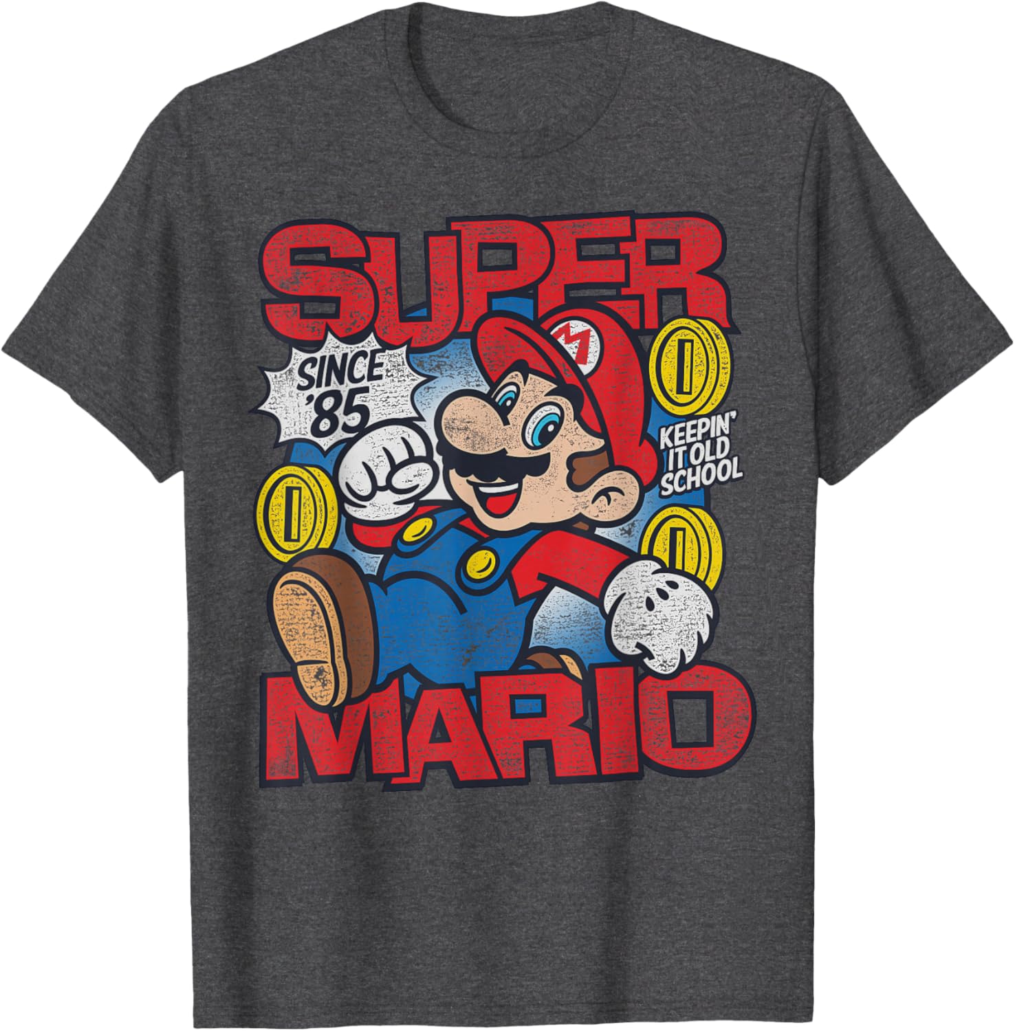 Vintage Super Mario Bros Mushroom Kingdom T-Shirt Since 85 Retro Style - 4
