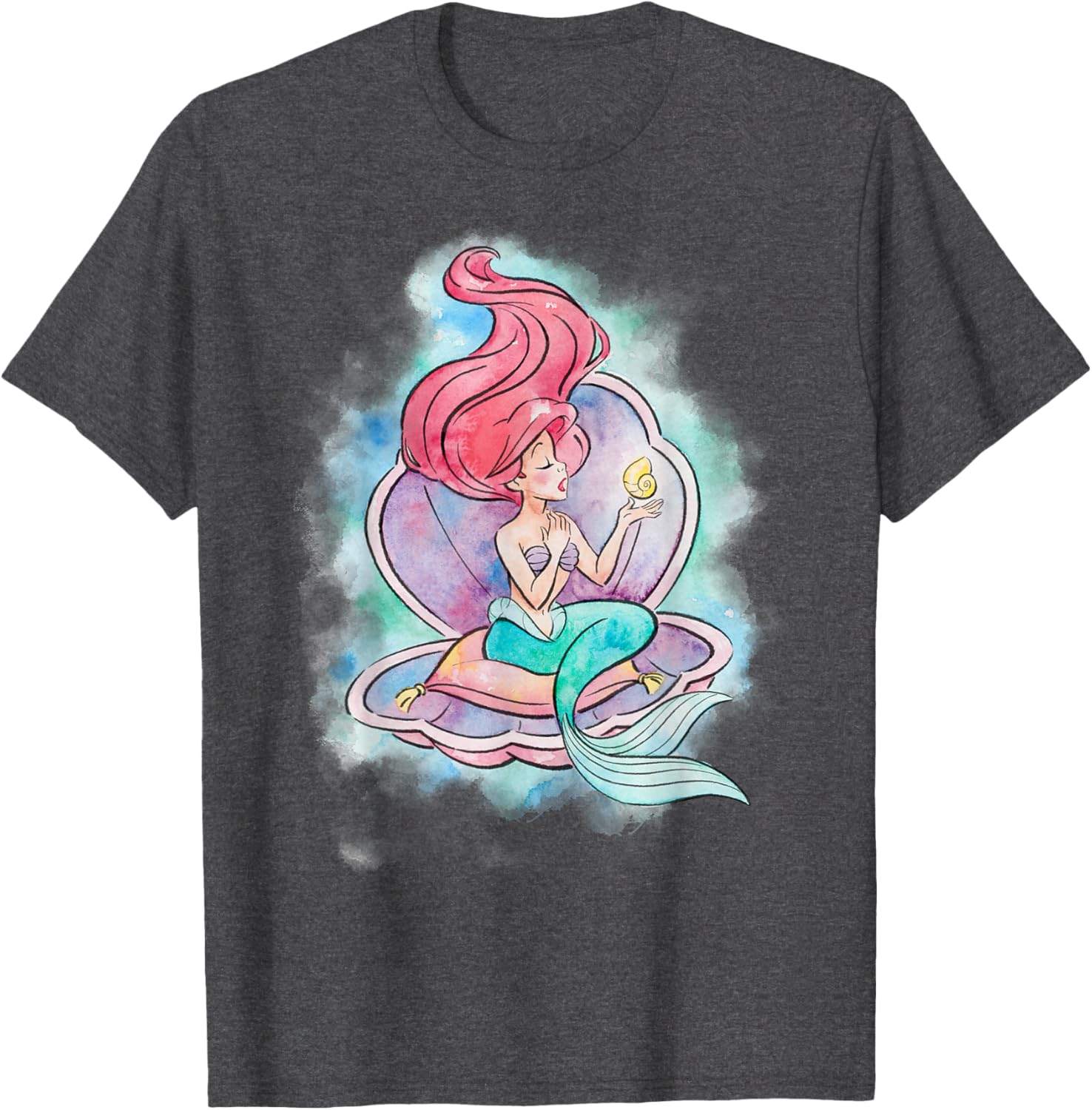 Disney The Little Mermaid Ariel Watercolor Shell T-Shirt for Fans - 5