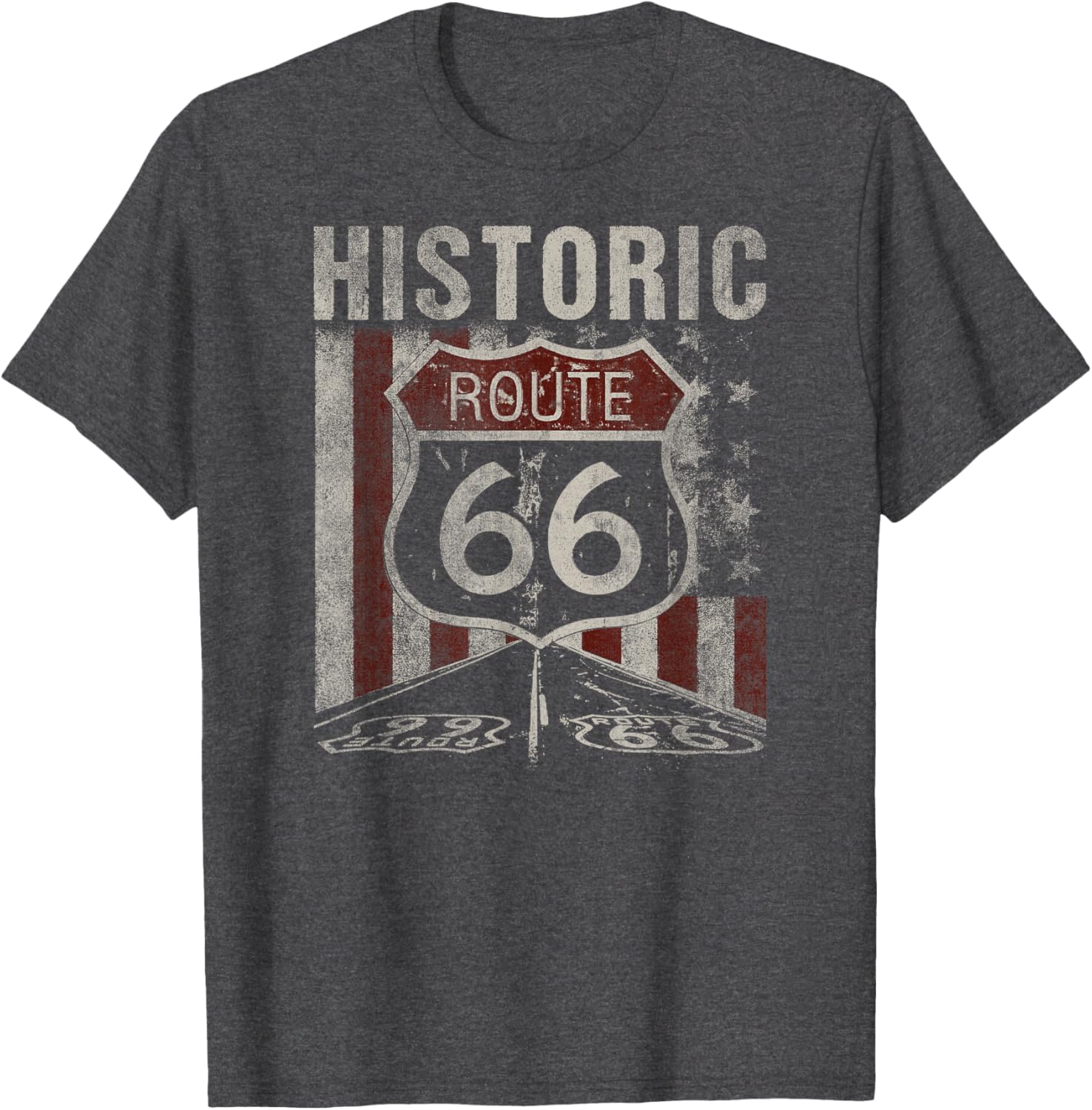 Vintage Route 66 T-Shirt Historic American Highway Sign Clothing - 3