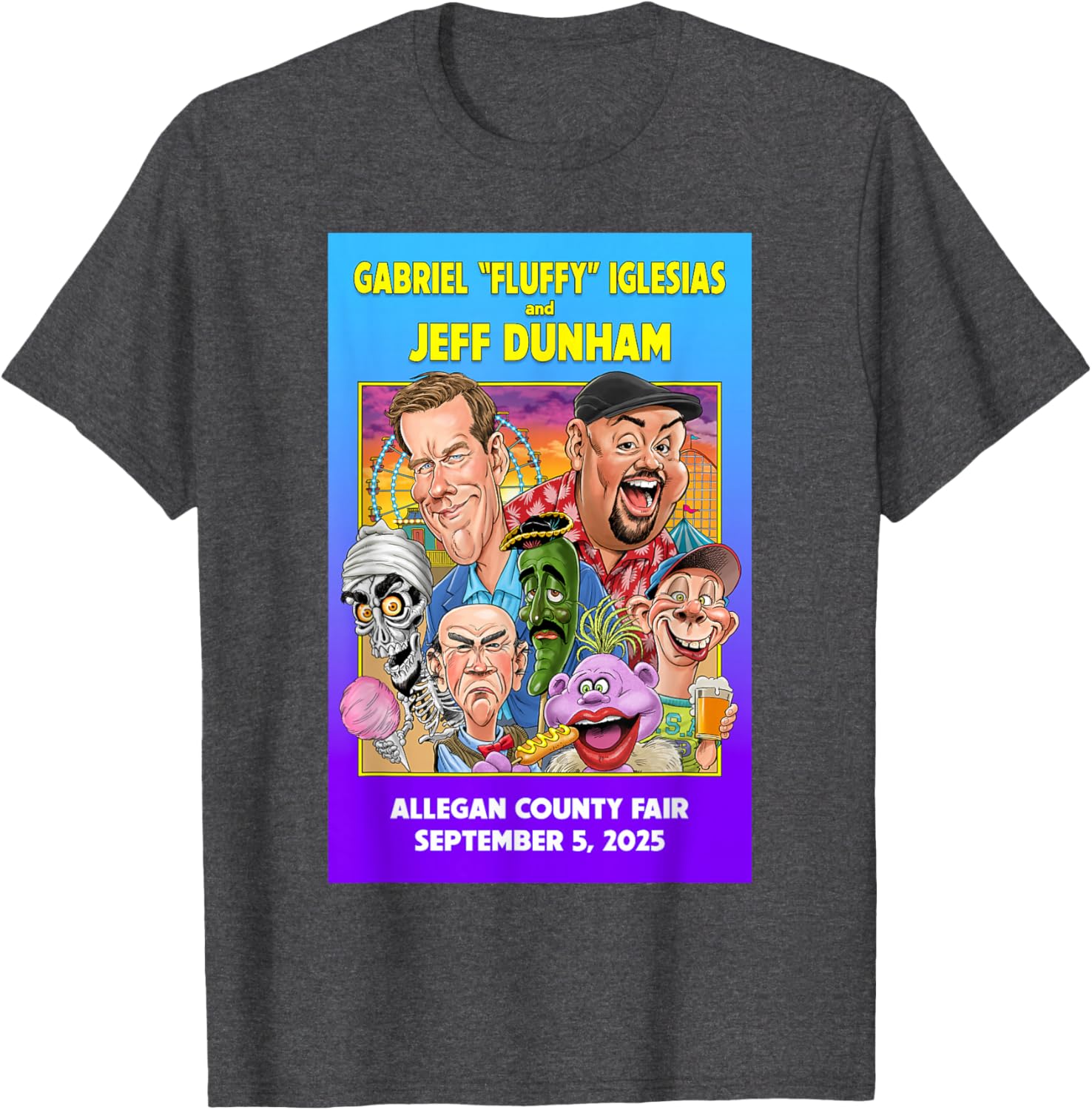 Gabriel Iglesias Jeff Dunham Allegan County Fair 2025 T-Shirt for Fans - 5