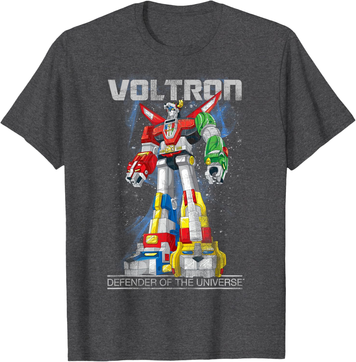 Voltron Retro Defender Distressed T-Shirt for Fans and Collectors - 7