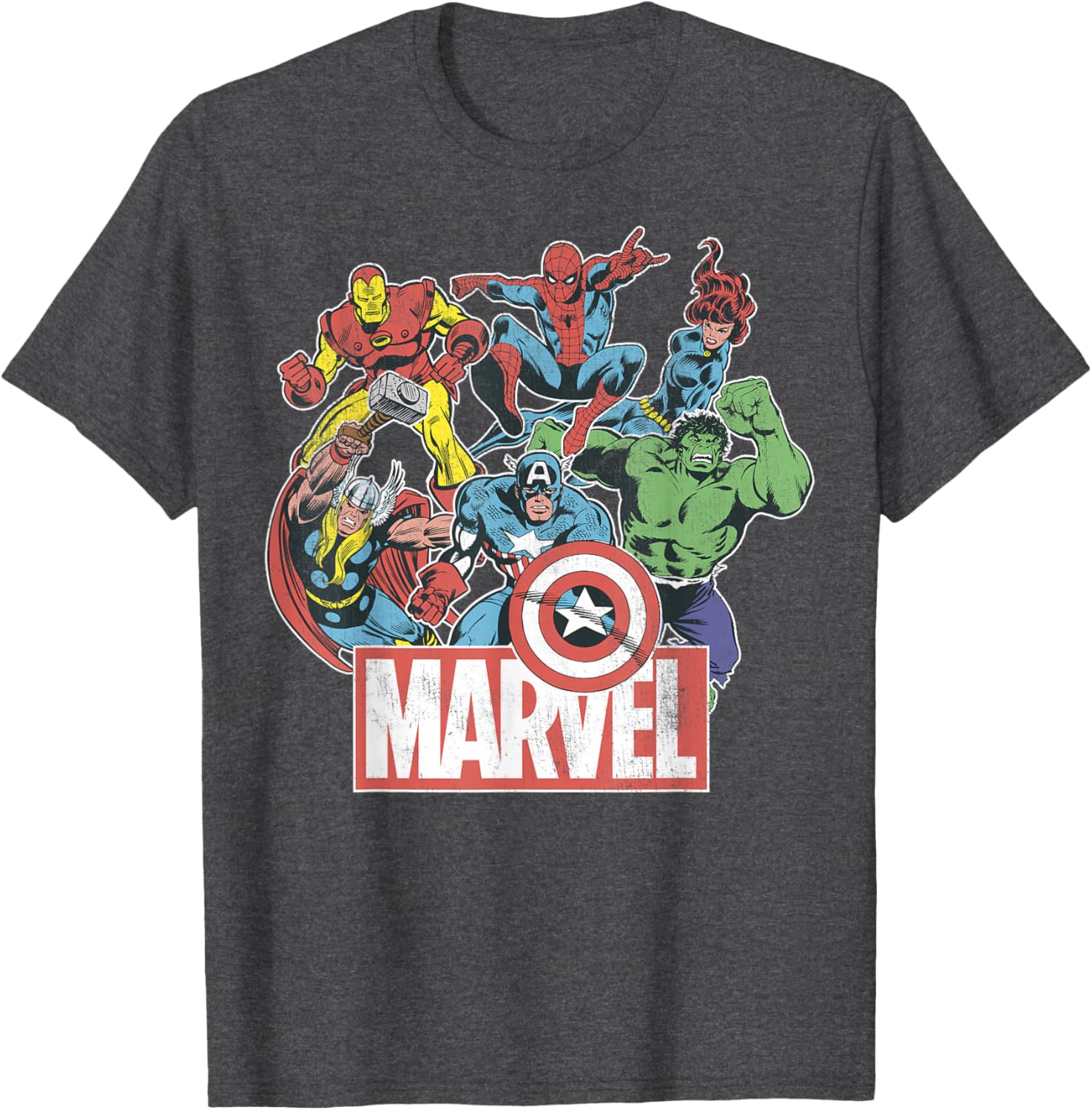 Marvel Avengers Retro Comic Vintage Graphic T-Shirt for Fans - 2