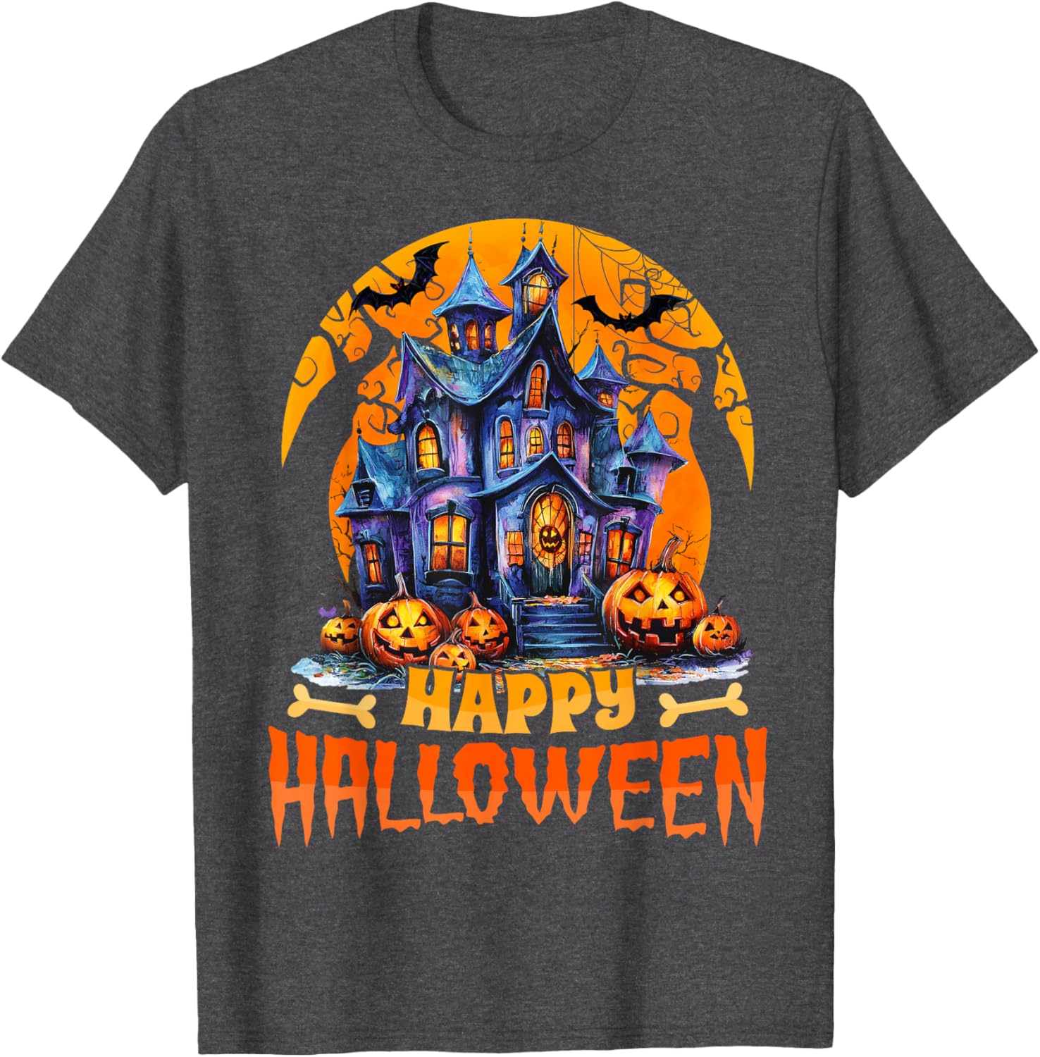 Happy Halloween Haunted House T-Shirt for Men and Women Costume Fun - 23