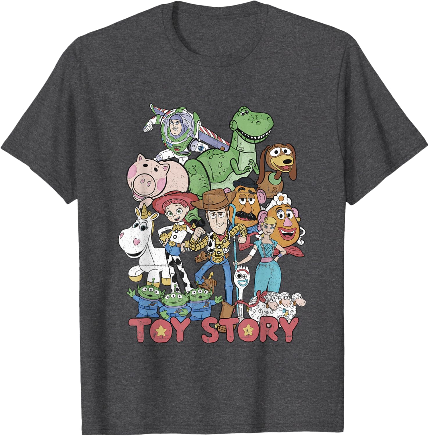 Disney Pixar Toy Story All Stars Distressed Graphic T-Shirt for Fans - 11