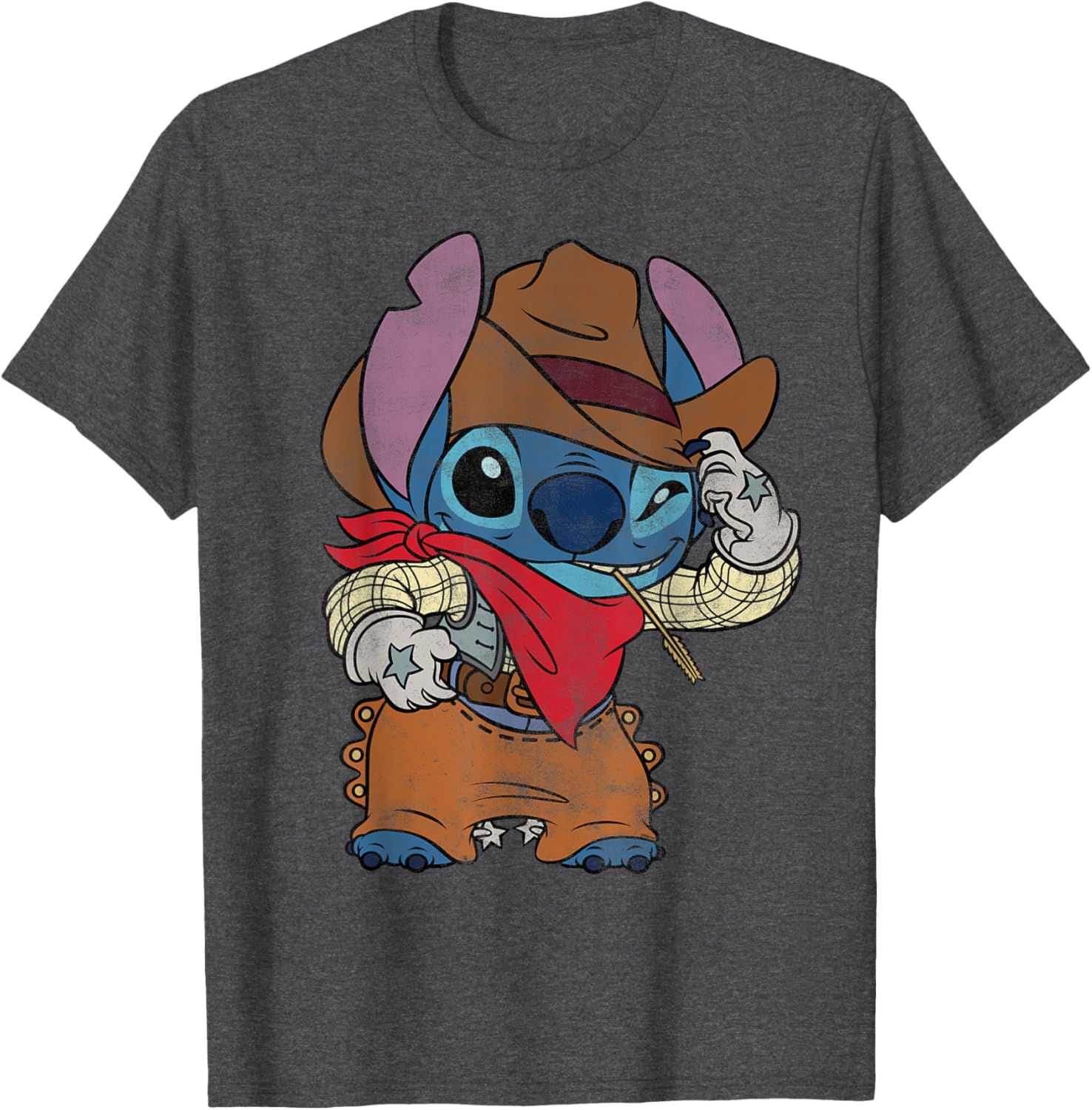 Disney Stitch Cowboy Costume T-Shirt Vintage Western Style Apparel - 6