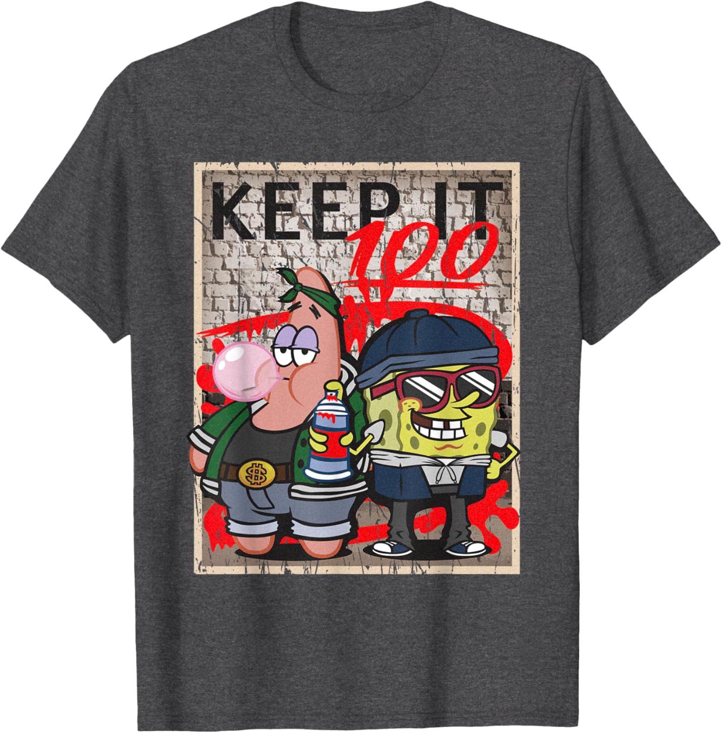 Mademark x SpongeBob SquarePants Hip Hop Graffiti T-Shirt for Fans - 8