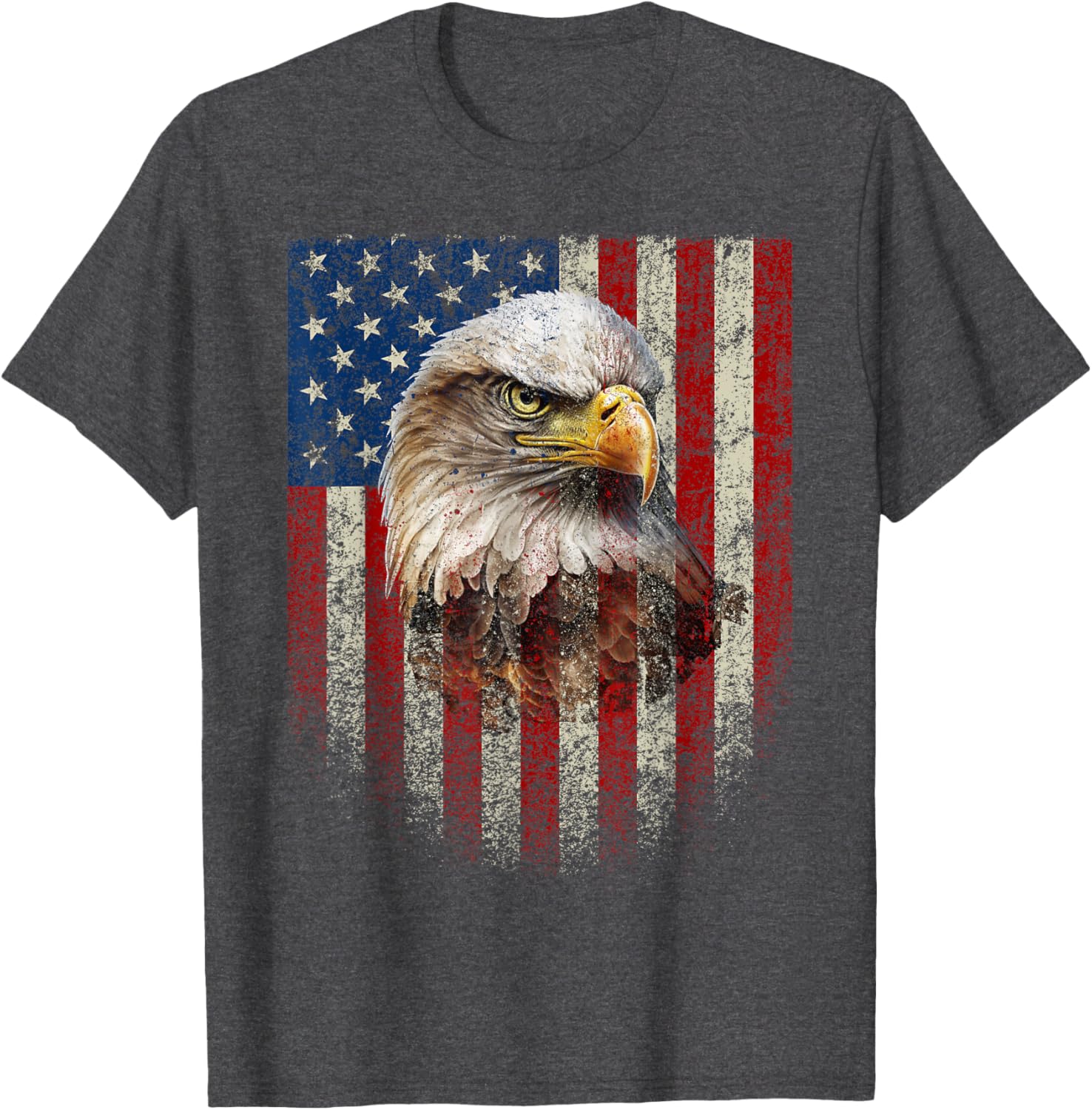 American Flag Bald Eagle T-Shirt Patriotic Red White Blue Apparel - 27