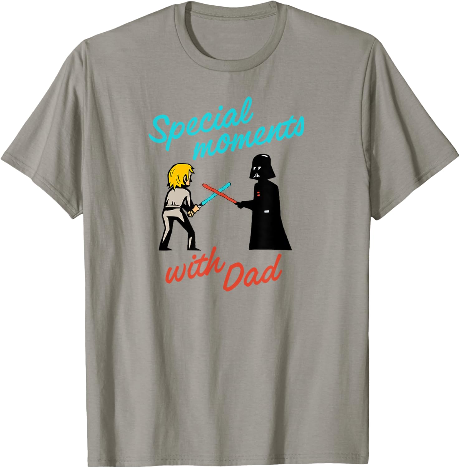 Star Wars Dad and Son Moments T-Shirt Darth Vader Luke Grey Small - 3