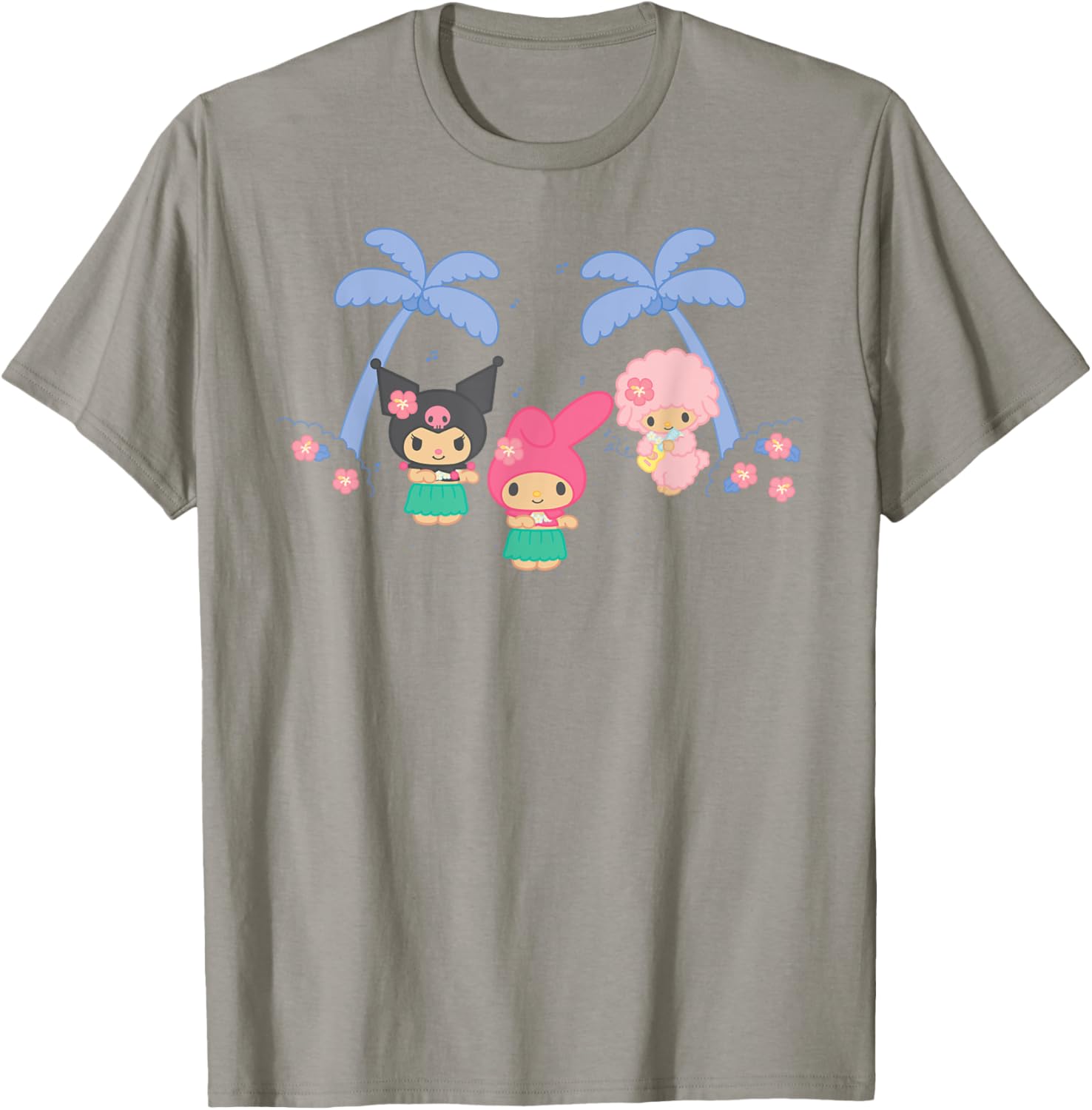My Melody and Kuromi Tropical Hula T-Shirt for Fun Summer Style - 19