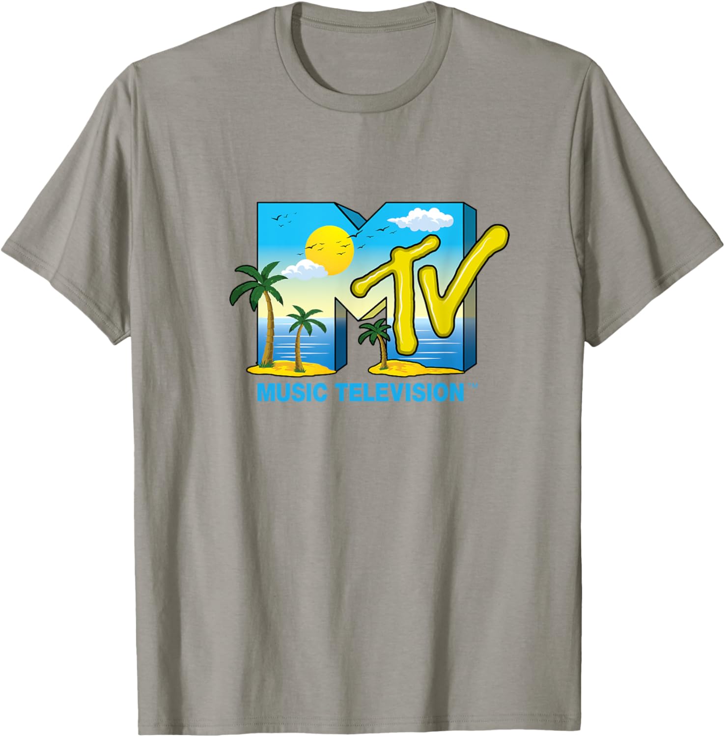 Mademark x MTV Official Logo T-Shirt with Palm Trees and Beach Vibes - 6