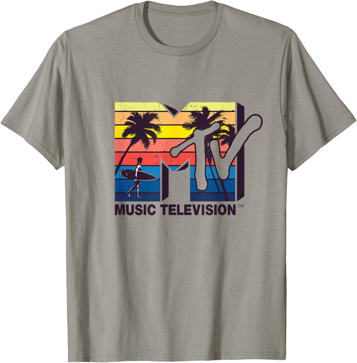 Mademark x MTV Vintage Surfer Palm T-Shirt for Retro Style Lovers - 1