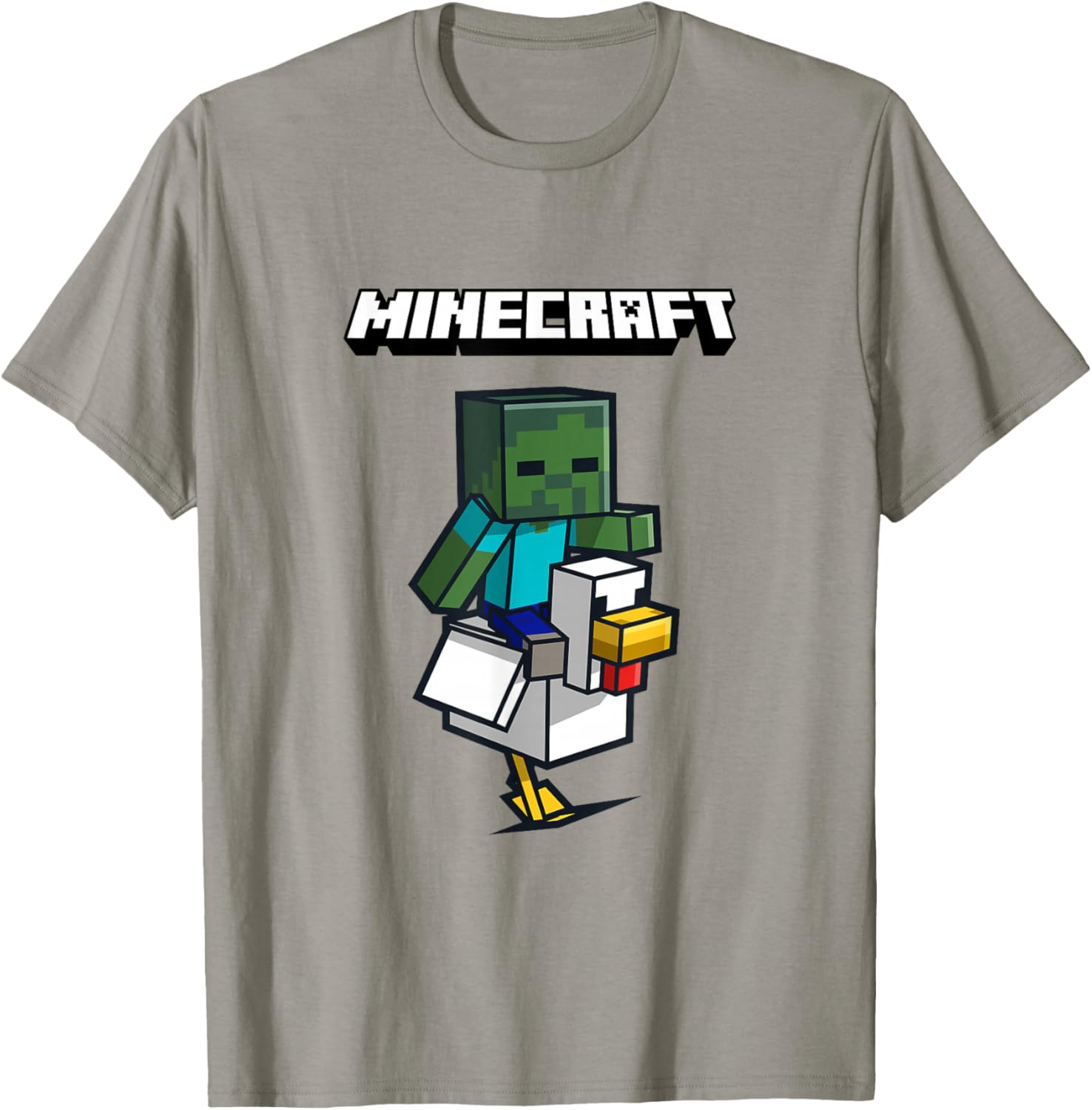 Cool Minecraft Zombie Ride Chicken Jockey T-Shirt for Gamers and Fans - 1