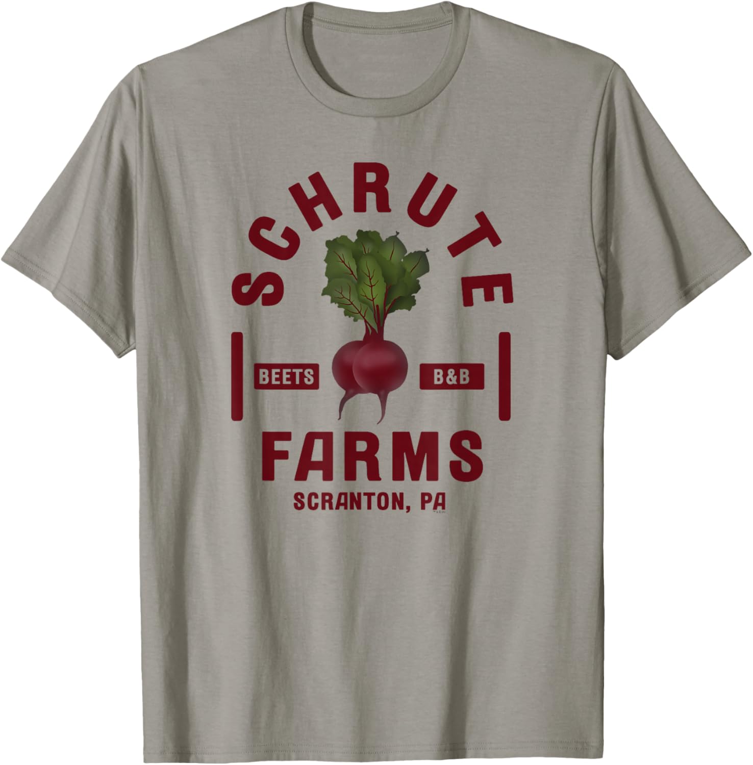 NBC The Office Schrute Farms Short Sleeve T-Shirt for Adults in Grey - 4