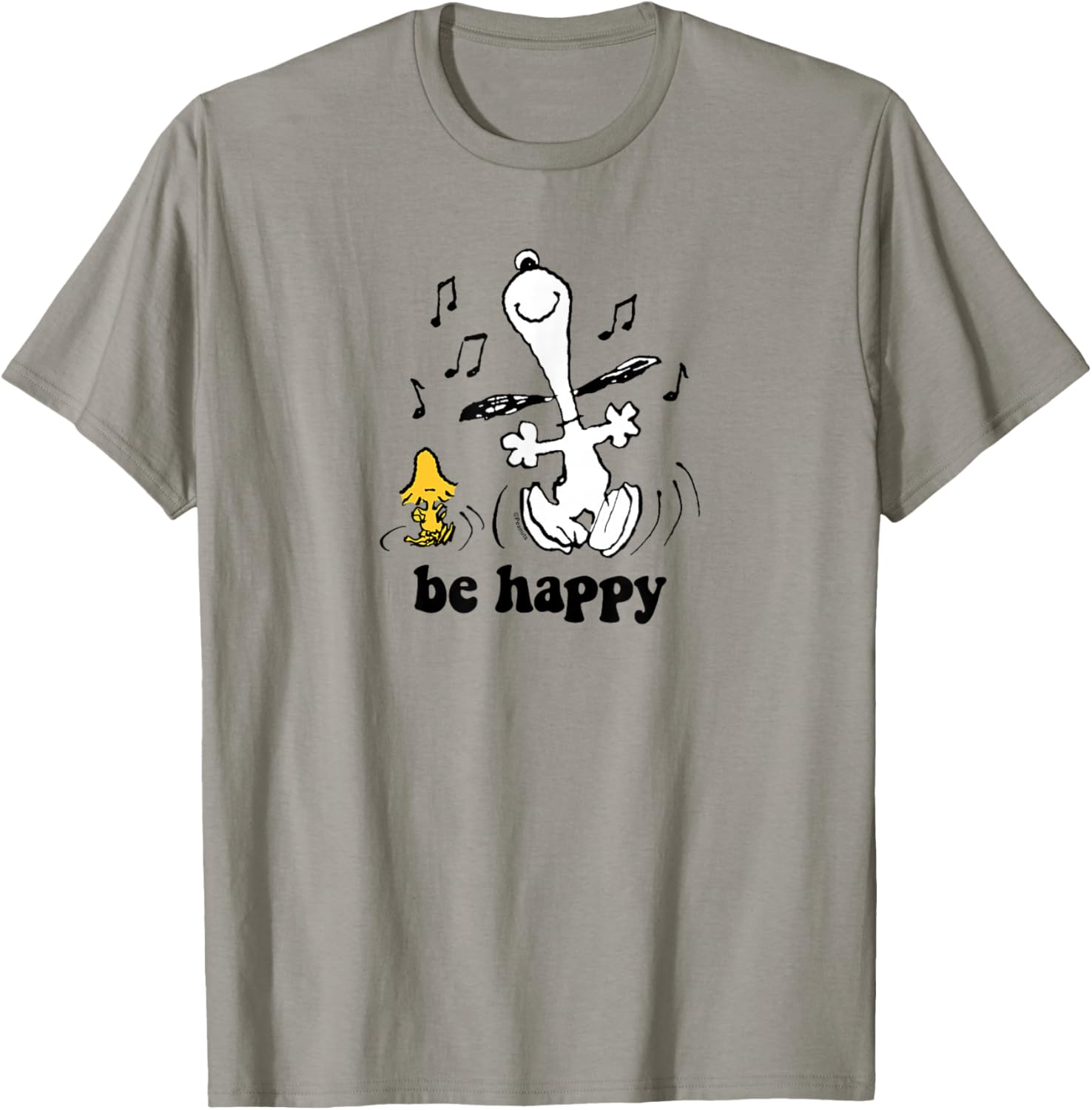 Peanuts Snoopy Woodstock Be Happy Dance T-Shirt Fun Graphic Tee - 9