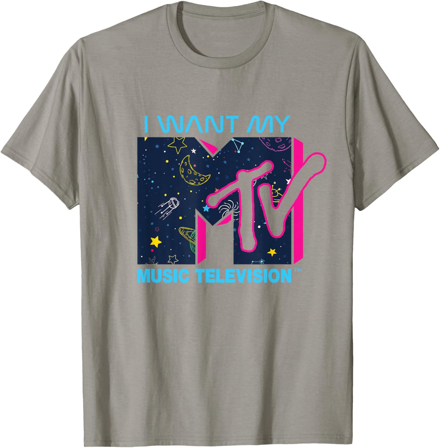 Mademark x MTV Official I Want My MTV Logo Space T-Shirt for Fans - 13