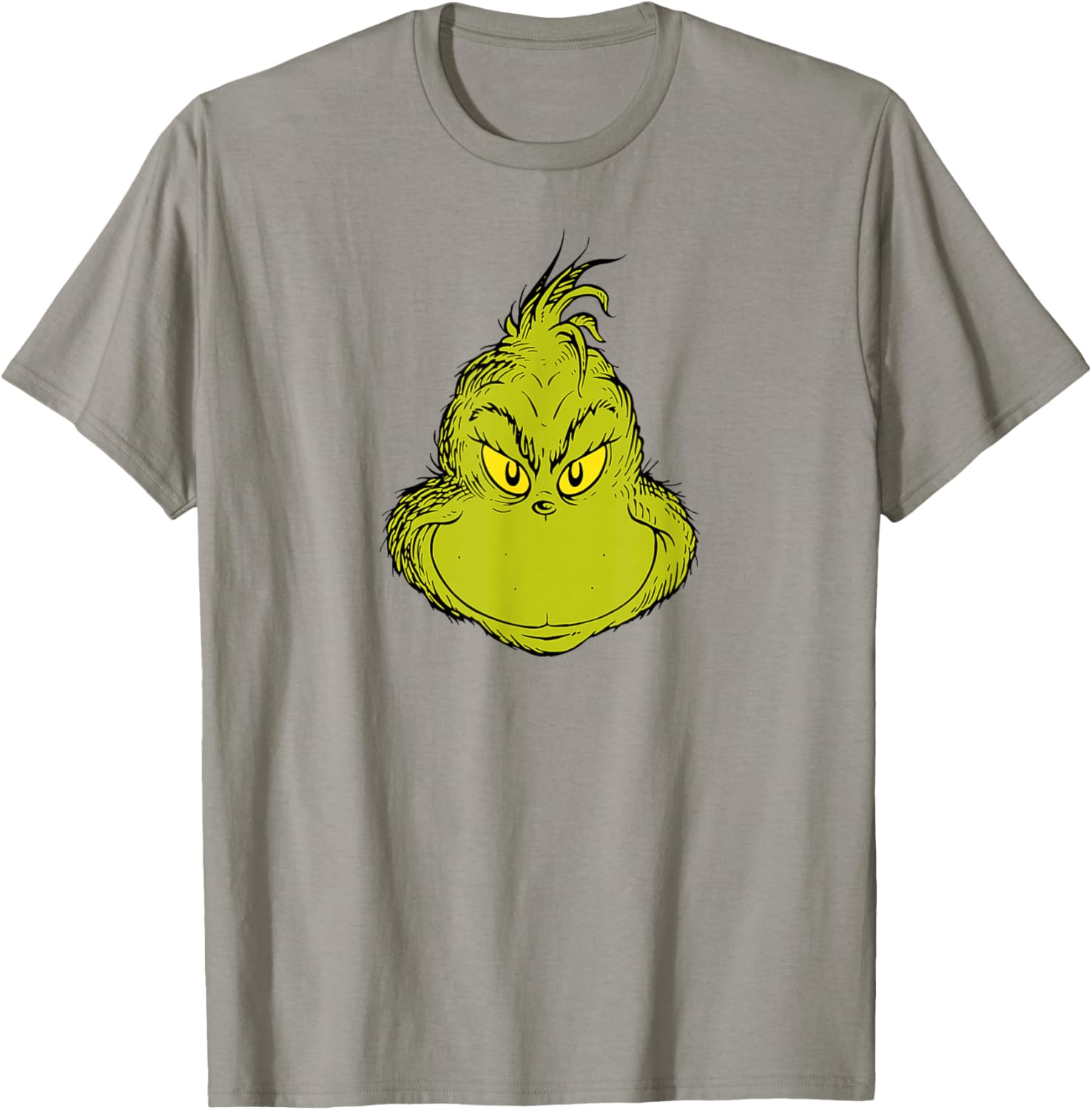 Classic Dr. Seuss Grinch Face T-Shirt for Fun Holiday Style - 16