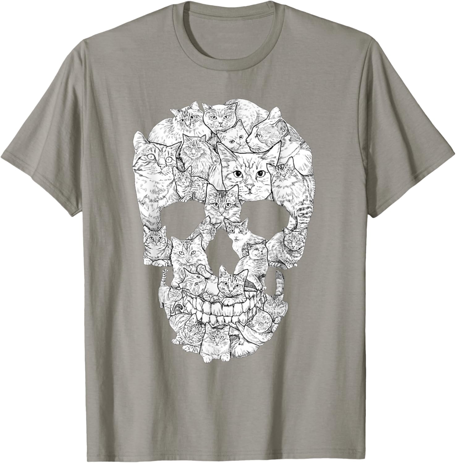 Cat Skull T-Shirt for Halloween - Fun Kitty Skeleton Tee for All Ages - 3