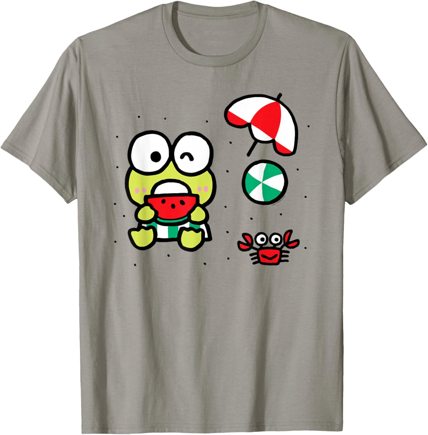 Keroppi Beach Summer Watermelon T-Shirt Fun and Cute Summer Apparel - 1
