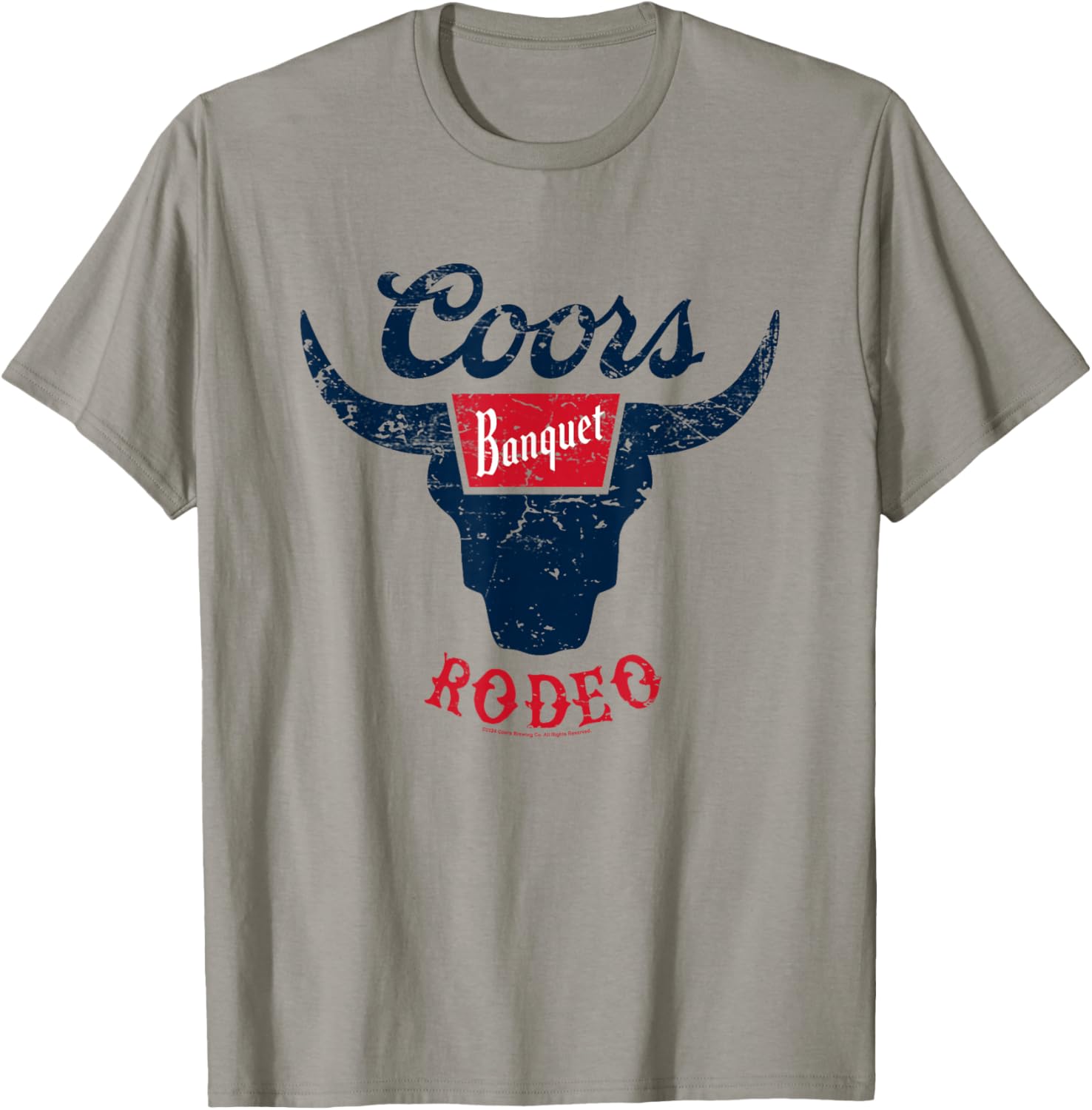 Coors Banquet Rodeo Bull Horns Distressed Badge T-Shirt for Fans - 7