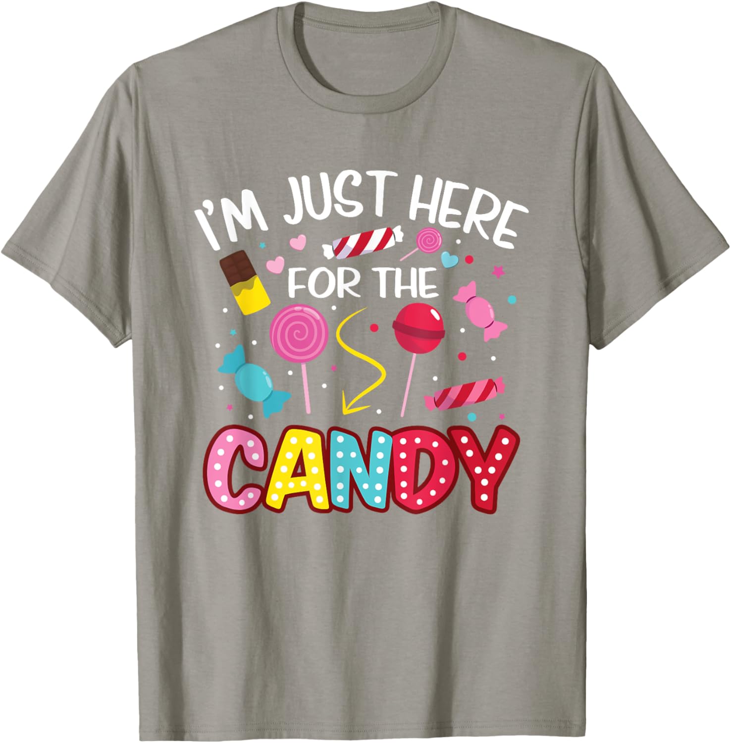 Cute I'm Just Here For The Candy Lollipop Halloween T-Shirt for Kids - 6