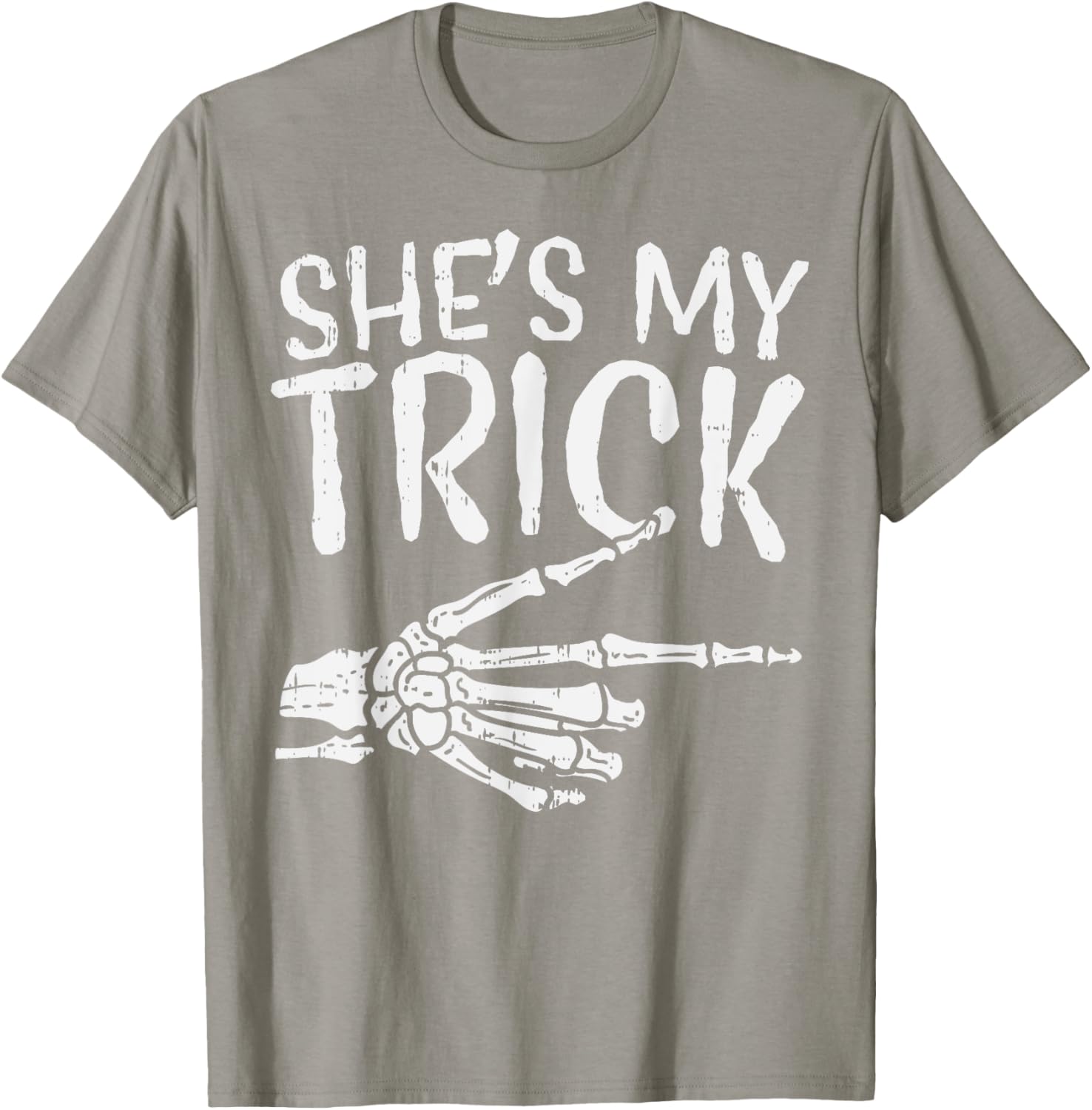 Cute Boyfriend T-Shirt for Matching Halloween Costume - She’s My Trick Design - 3