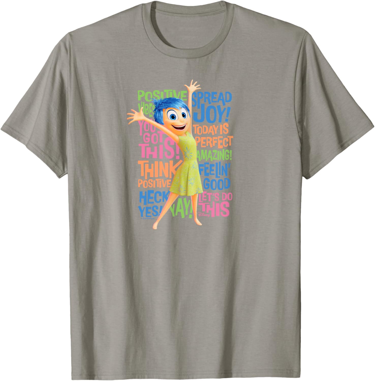 Joy Character Positive Words T-Shirt from Inside Out 2 for All Ages - 3