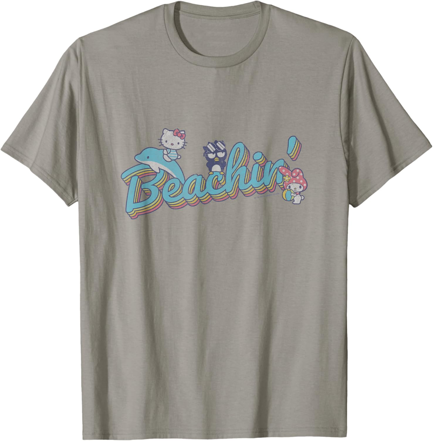 Hello Kitty My Melody Badtz-Maru Summer Vibes T-Shirt for Fun Beach Days - 3