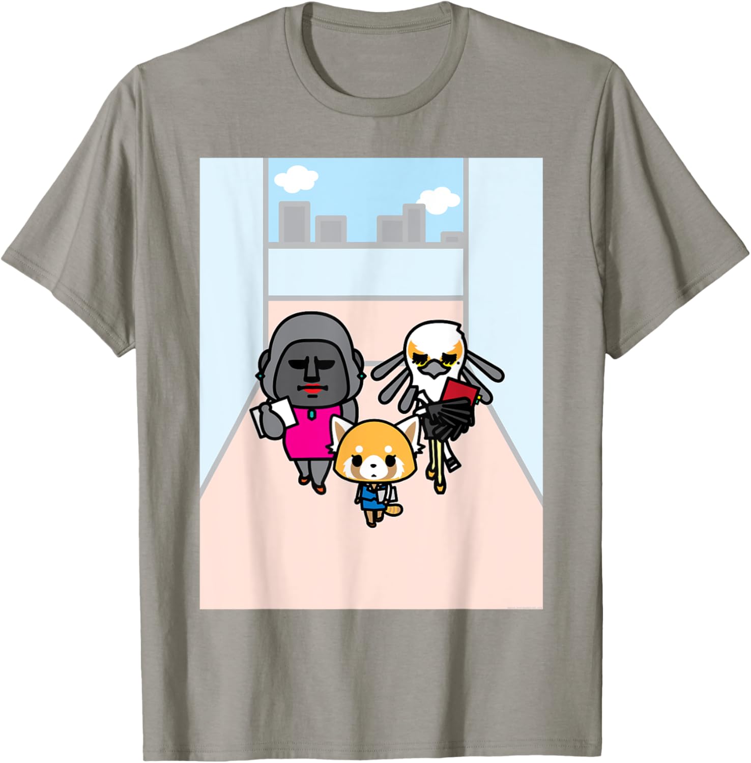 Aggretsuko Office Girl Gang Tee Shirt Fun Graphic T-Shirt for Fans - 4