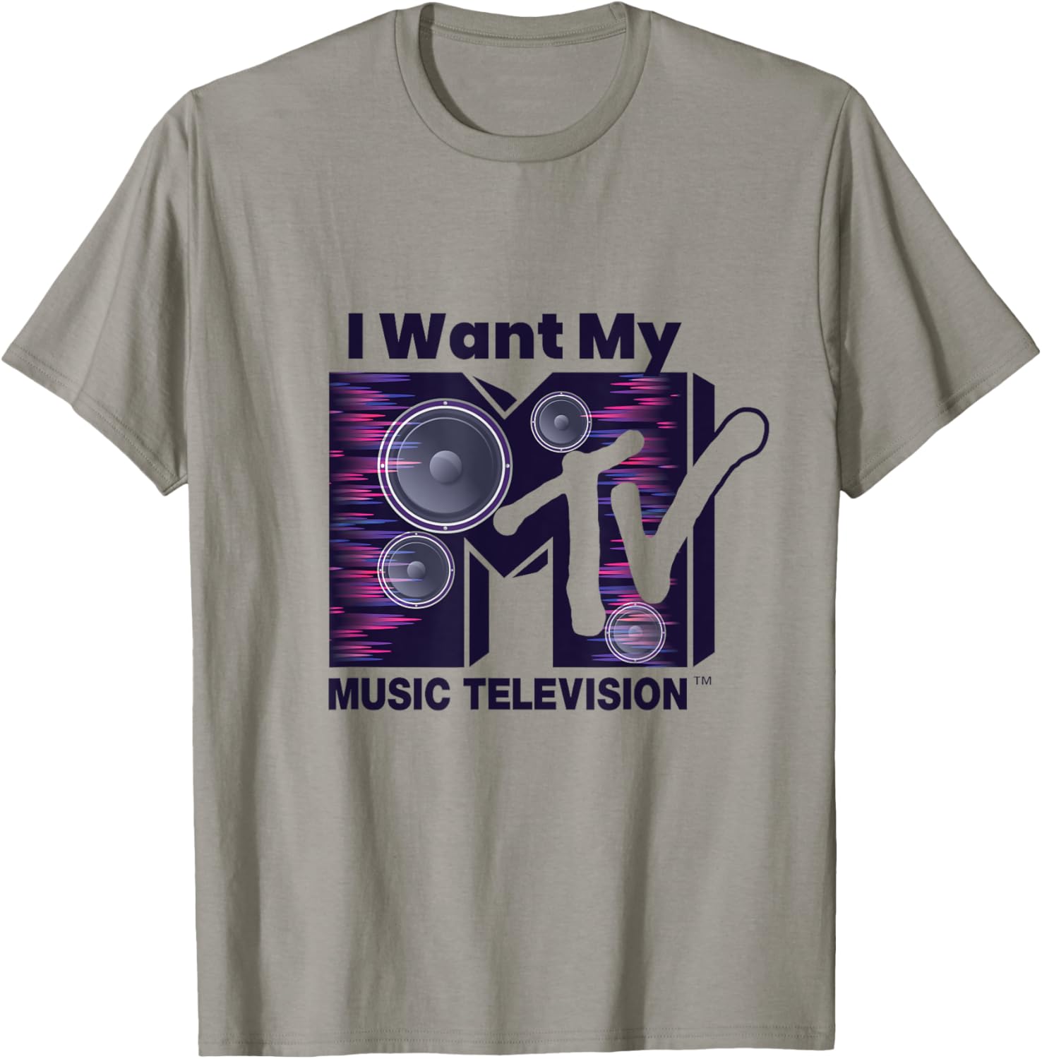 Mademark x MTV Violet Blue T-Shirt with Iconic Logo and Boom Box Design - 19