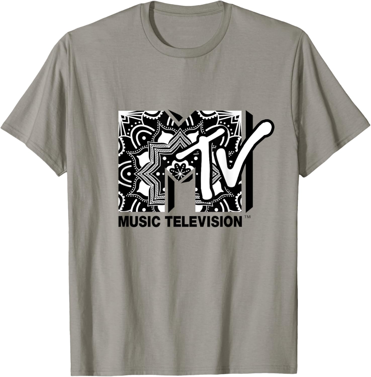 Mademark x MTV Mandala Black and White Logo T-Shirt for Trendy Style - 4