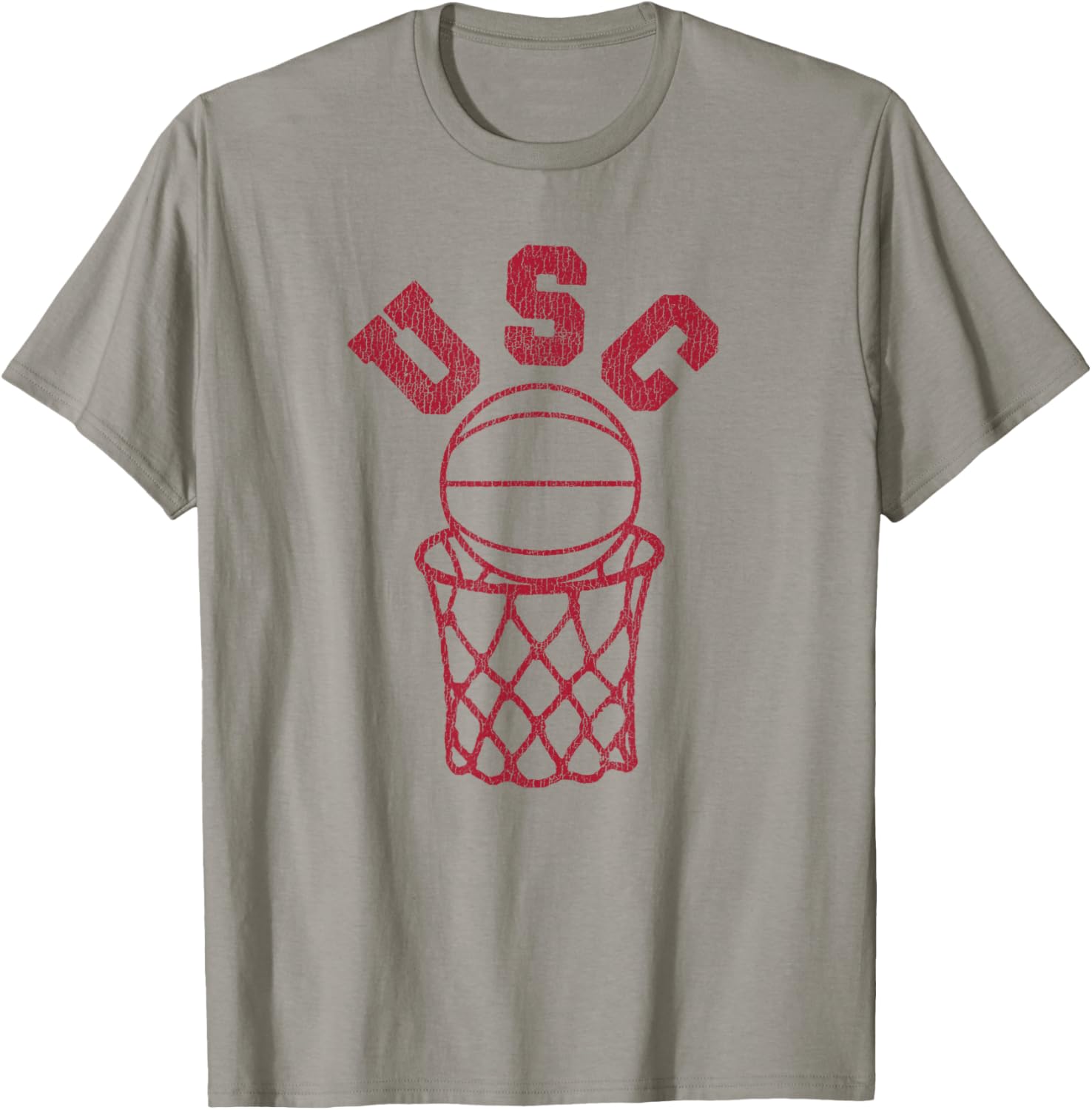 USC Basketball Trojans Distressed Retro 80s Style Hoop T-Shirt for Fans - 4