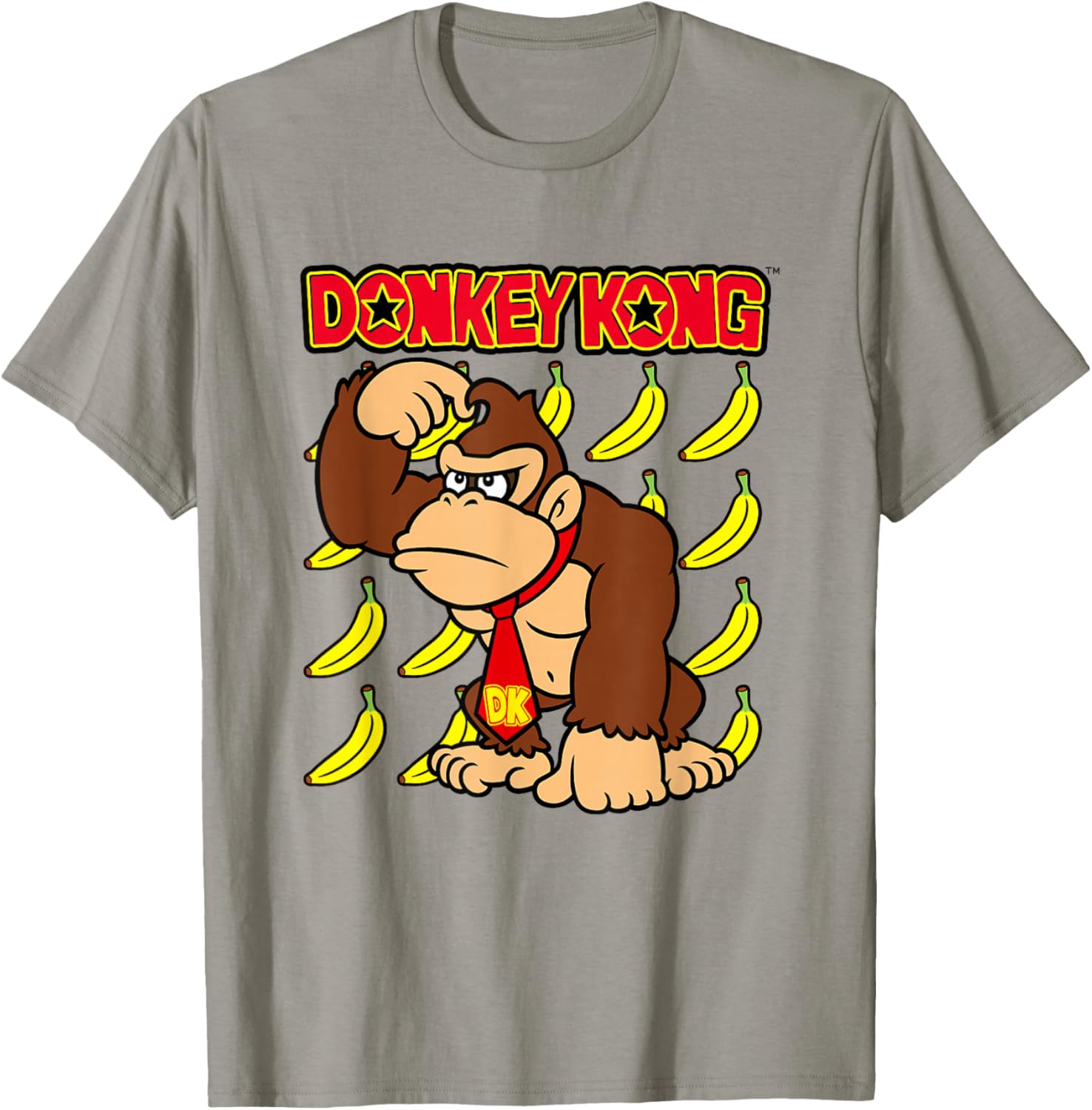 Donkey Kong Ape Thoughts Banana Background Graphic T-Shirt for Fans - 21