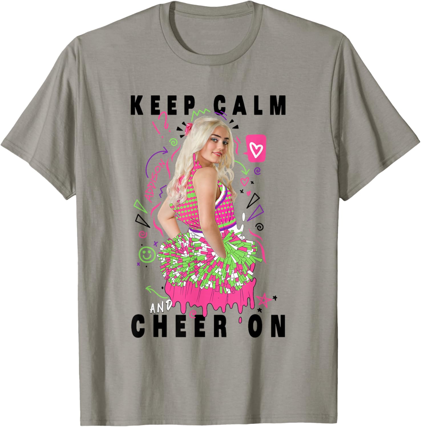 Disney Channel Zombies 2 Addison Keep Calm Cheer On T-Shirt for Fans - 3