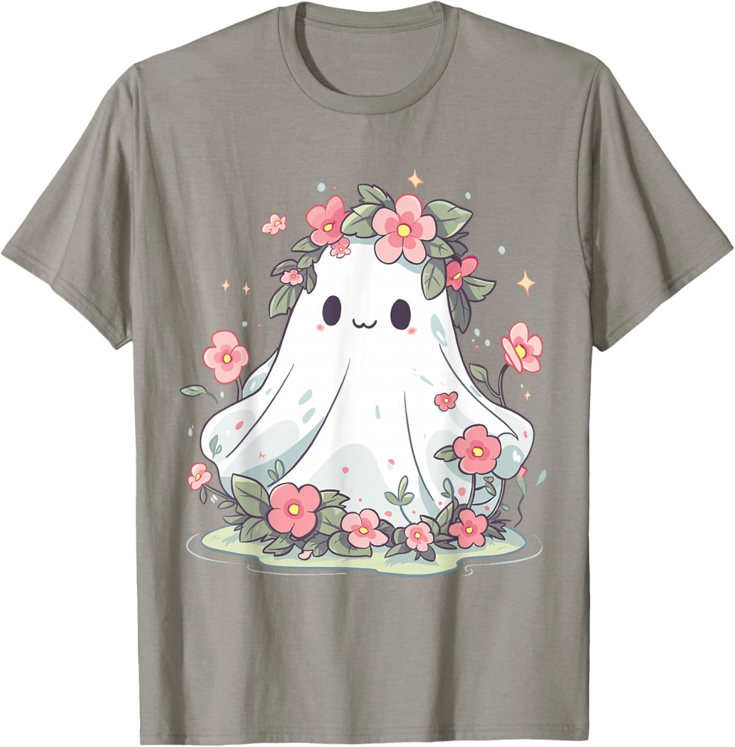 Floral Ghost Halloween Shirt for Girls and Women – Fun Costume T-Shirt - 1