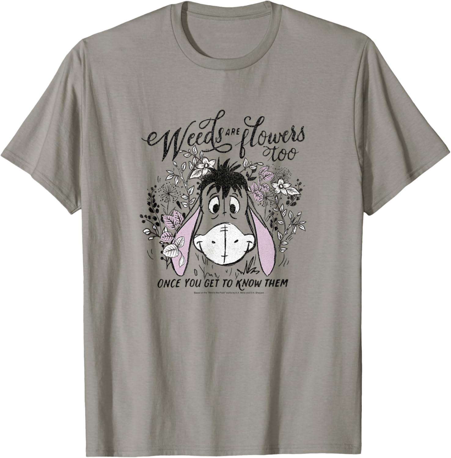 Disney Winnie The Pooh Eeyore Weeds Are Flowers Too Short Sleeve T-Shirt - 7