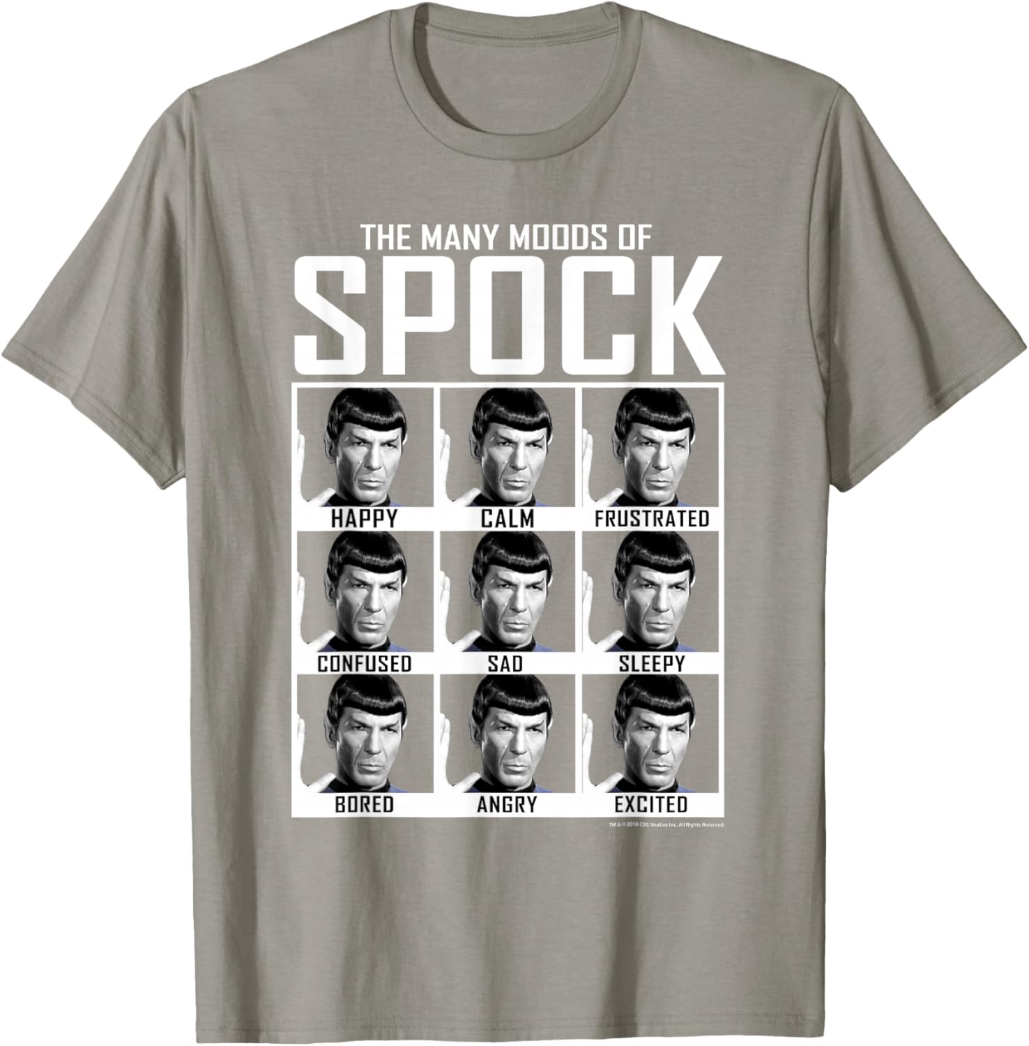 Star Trek Spock Moods Textbook T-Shirt for Fans of Classic Sci-Fi Fashion - 14