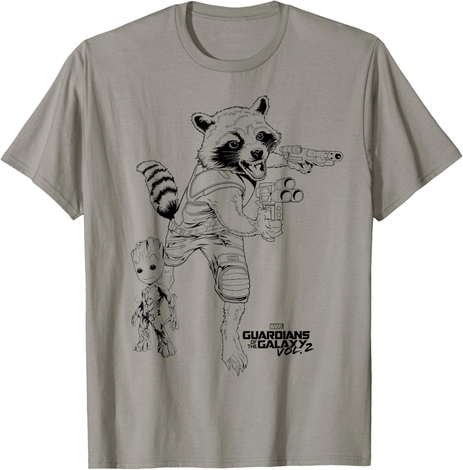 Marvel Guardians of the Galaxy Vol 2 Rocket and Groot Sketch T-Shirt - 5