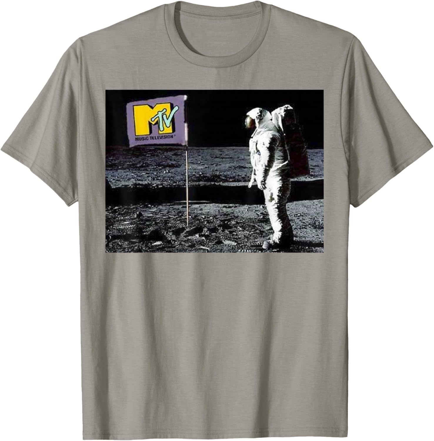 MTV Man On The Moon Logo Graphic Tee Short Sleeve T-Shirt for Fans - 8