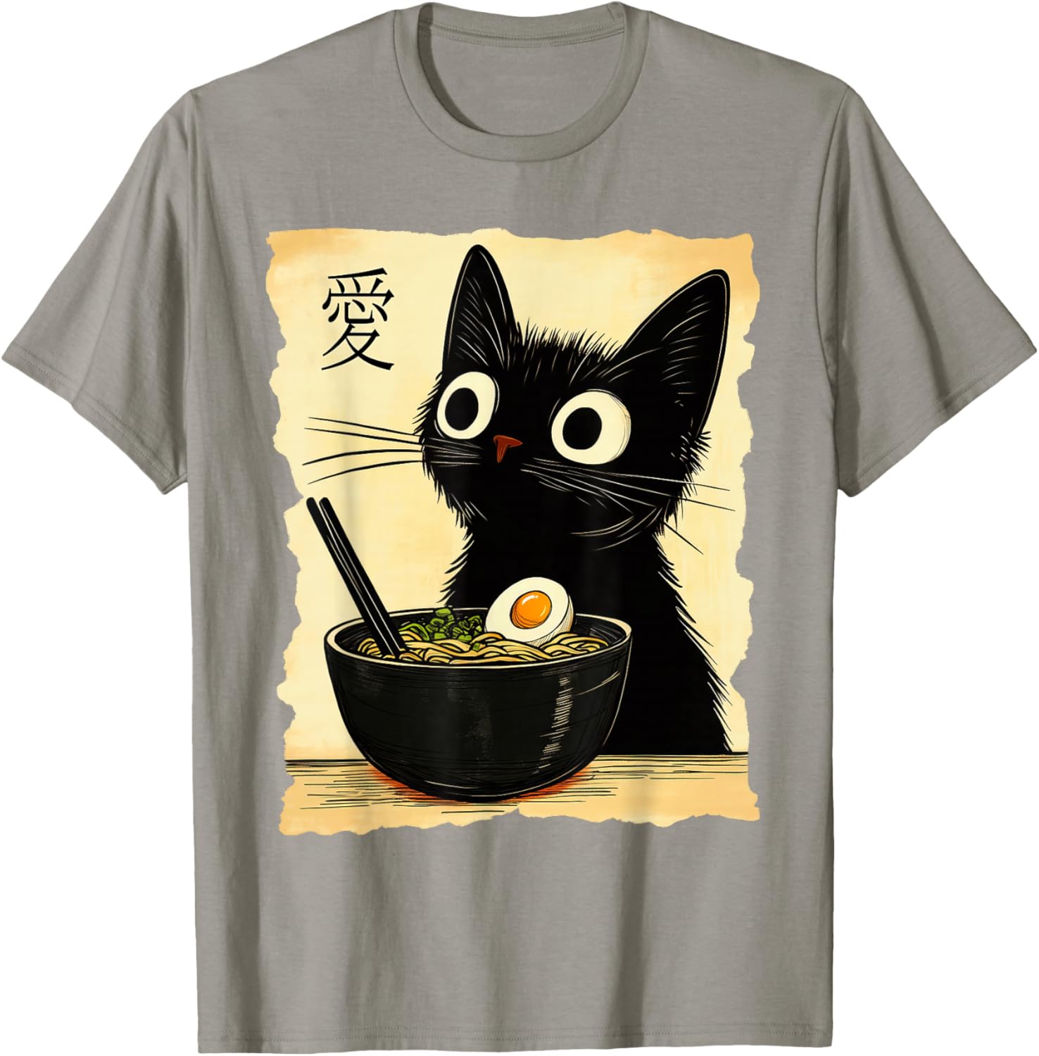 Funny Cat Ramen Graphic Tee Cute Japanese Kawaii Anime Cat T-Shirt - 7